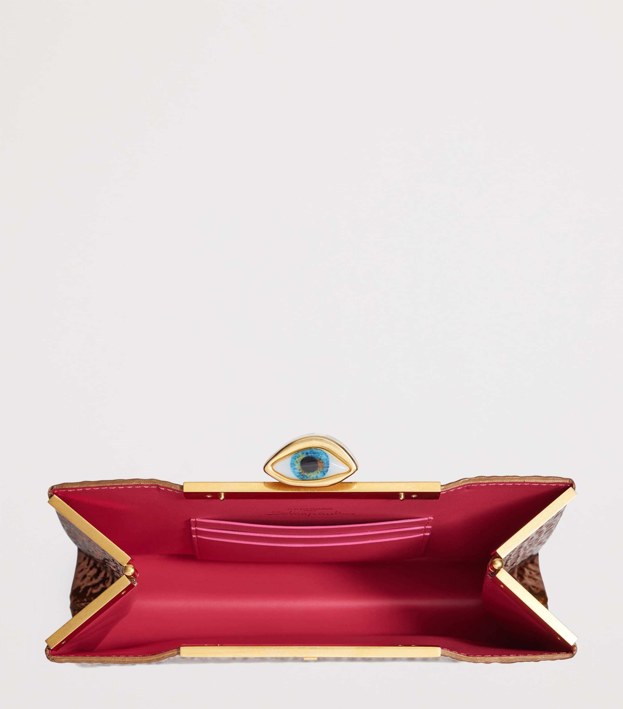 Leather Eye Minaudière Clutch Bag 302 ROUILLE Image 5