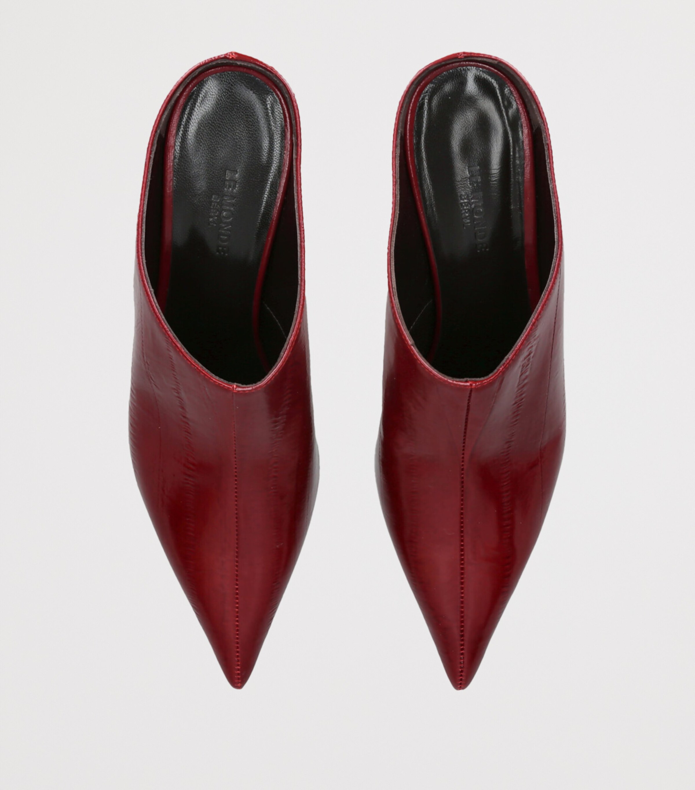 Le Monde Beryl Patent Leather Lou Heeled Mules 50 Red/dark Image 4