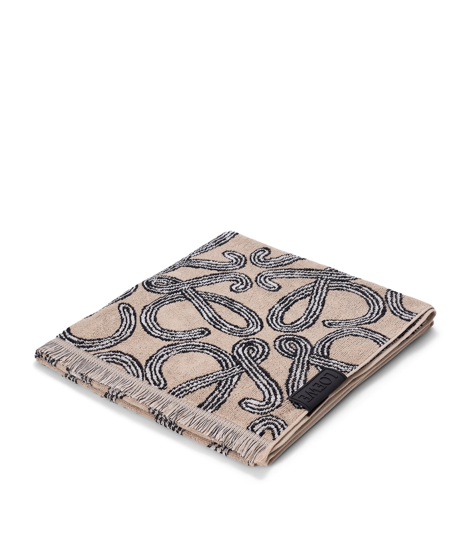 LOEWE x Paula's Ibiza Anagram Towel (70cm x 145cm) Beige/black Image 1