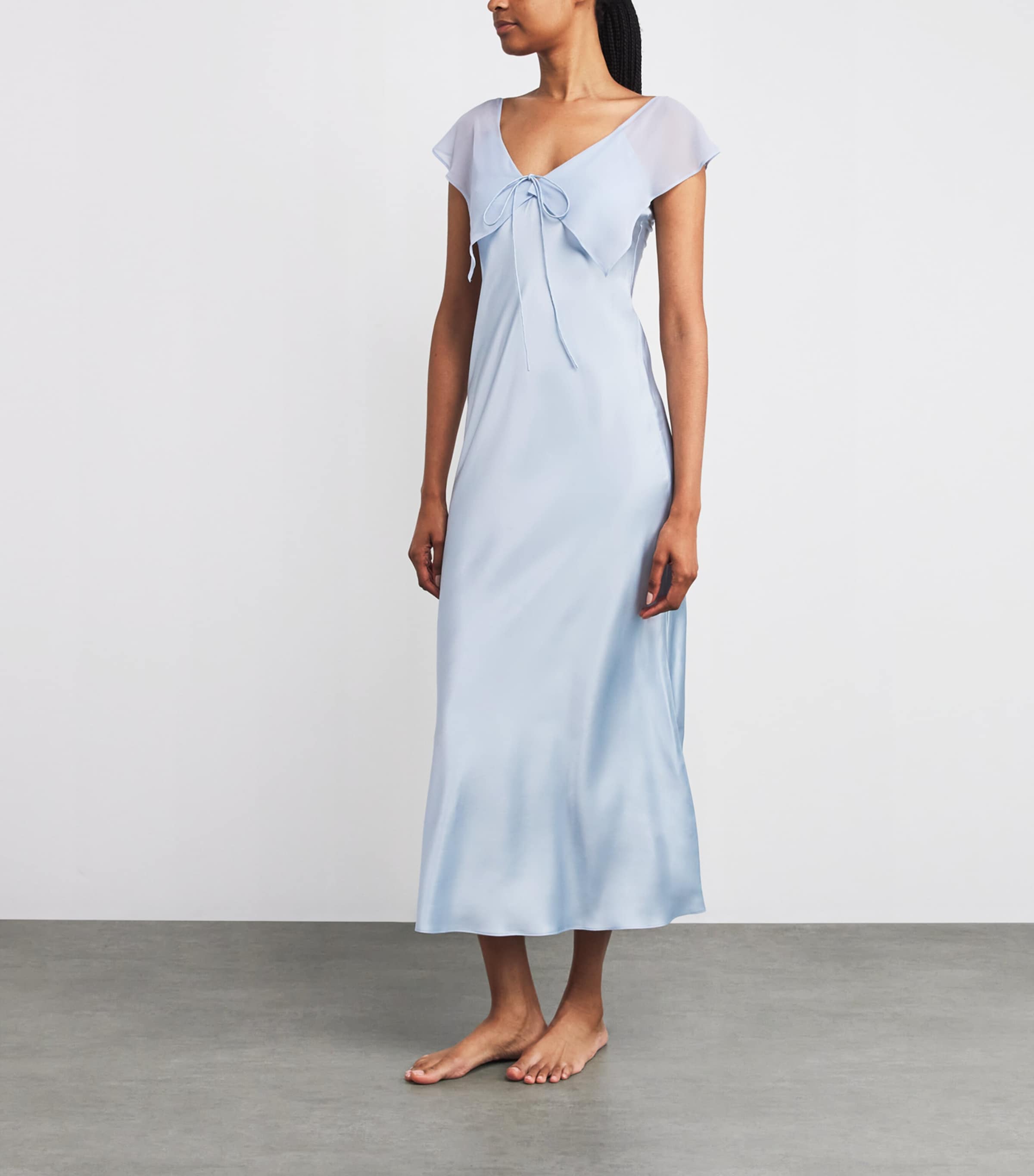 Mulberry Silk Chiffon Crete Nightie BLUE Image 2