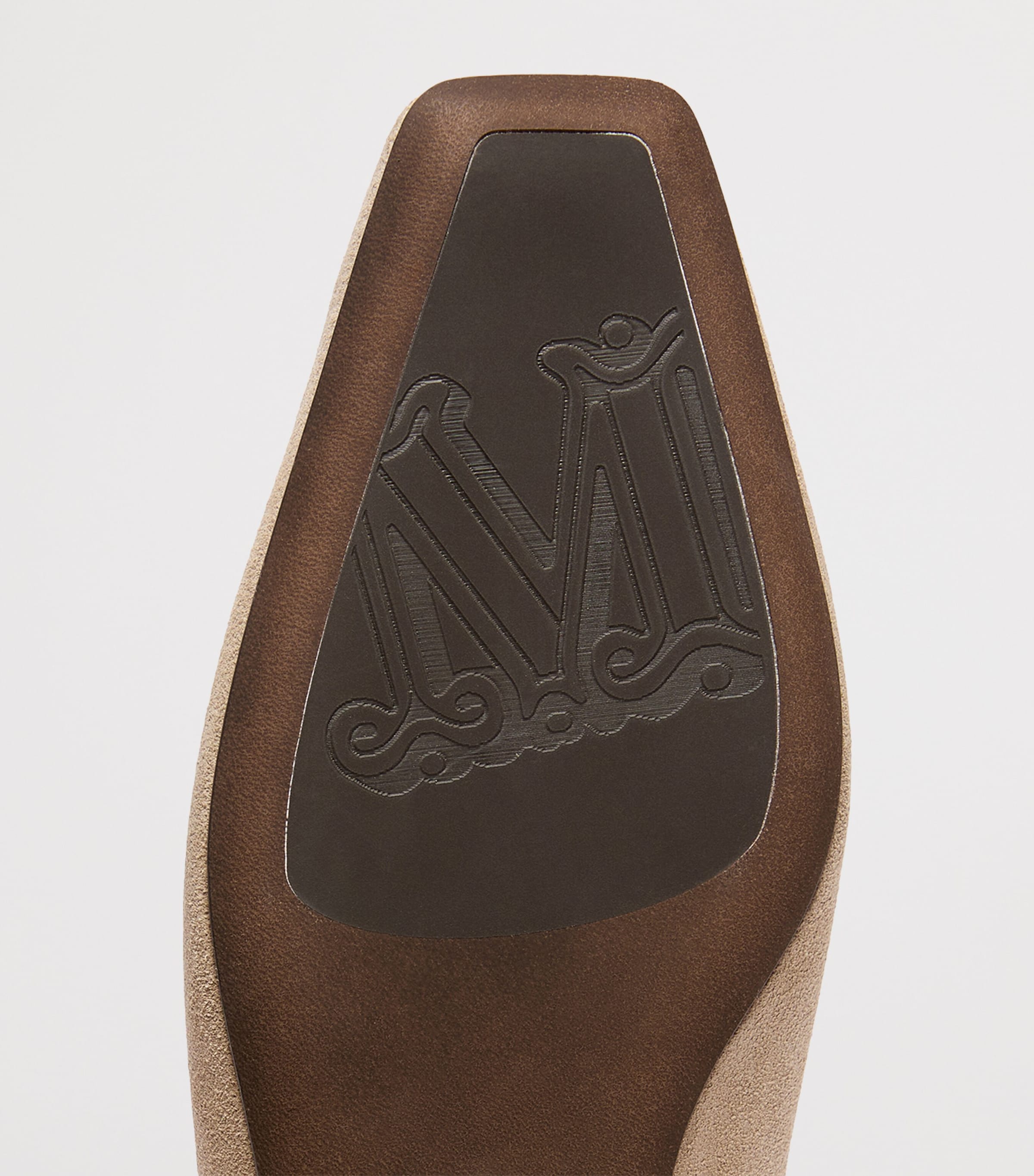 Max Mara Suede Leather-Trim Ballet Flats Beige Image 6