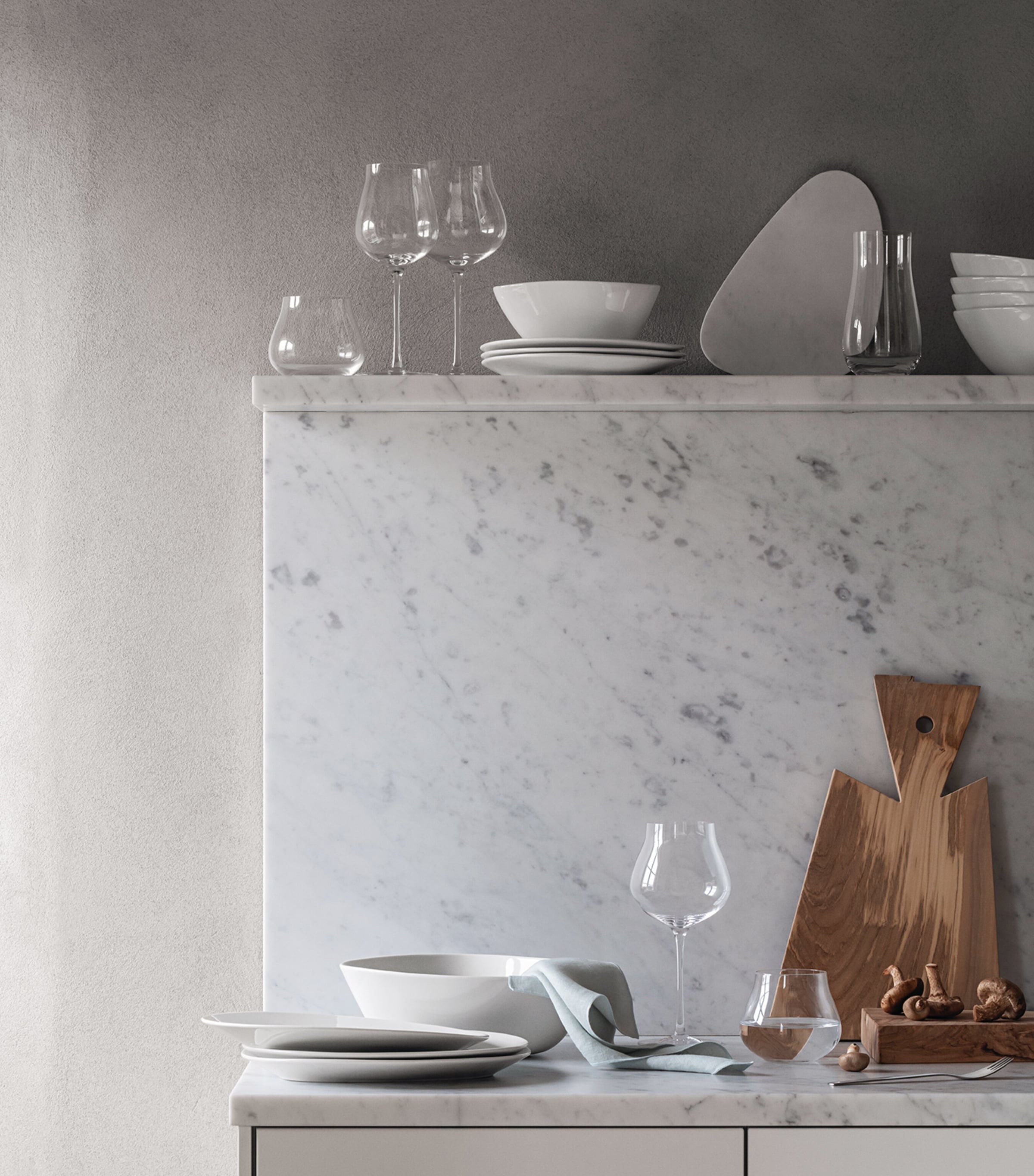 Porcelain Sky Serving Bowl (22.5cm) WHITE Image 4