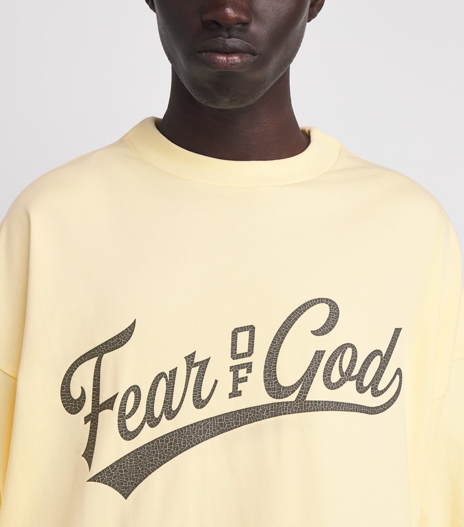 FEAR OF GOD ESSENTIALS Mens Cotton Merch Long-Sleeve T-Shirt Chalk Image 3