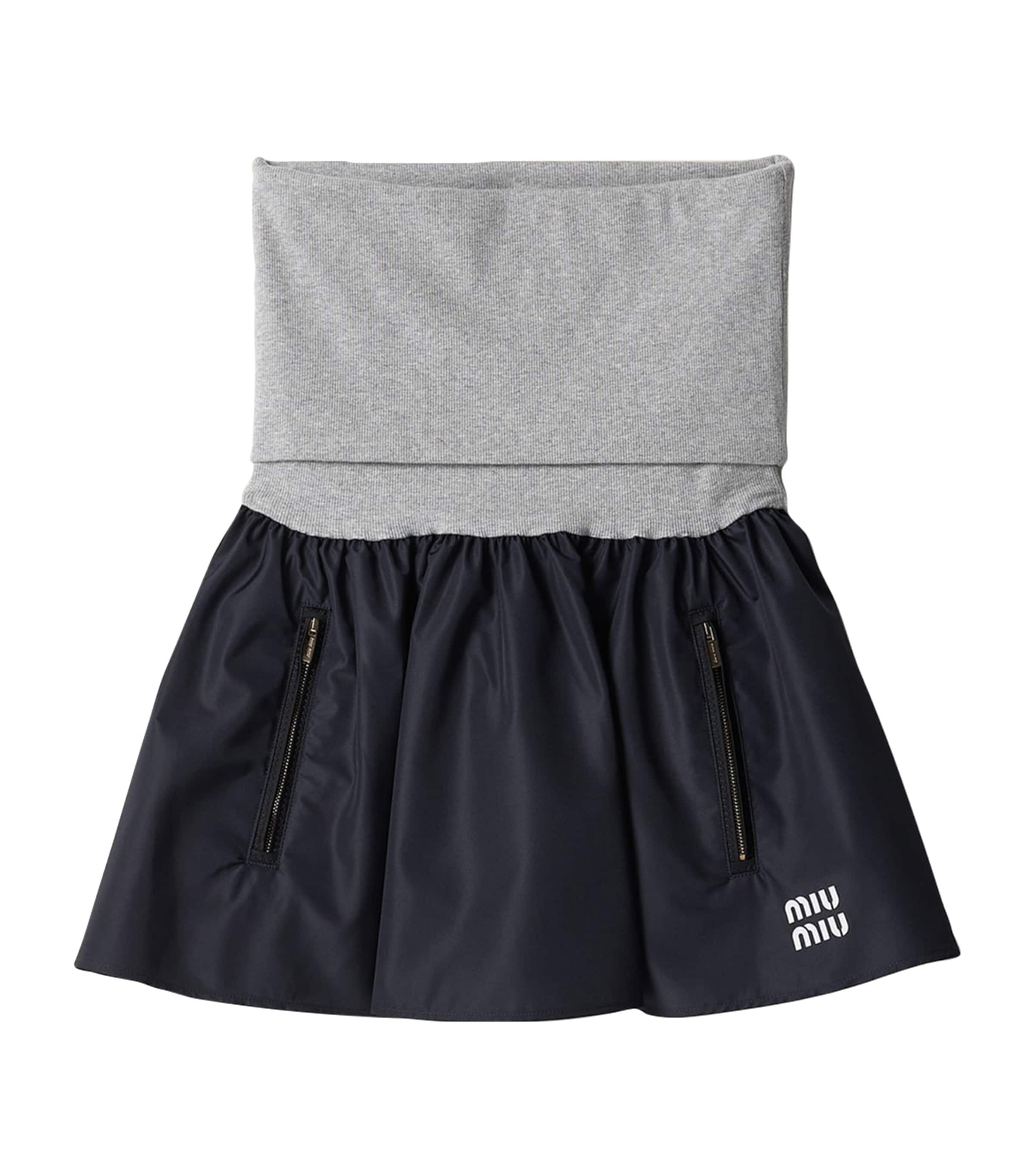 Miu Miu Womens Technical Layered Mini Skirt Image 1