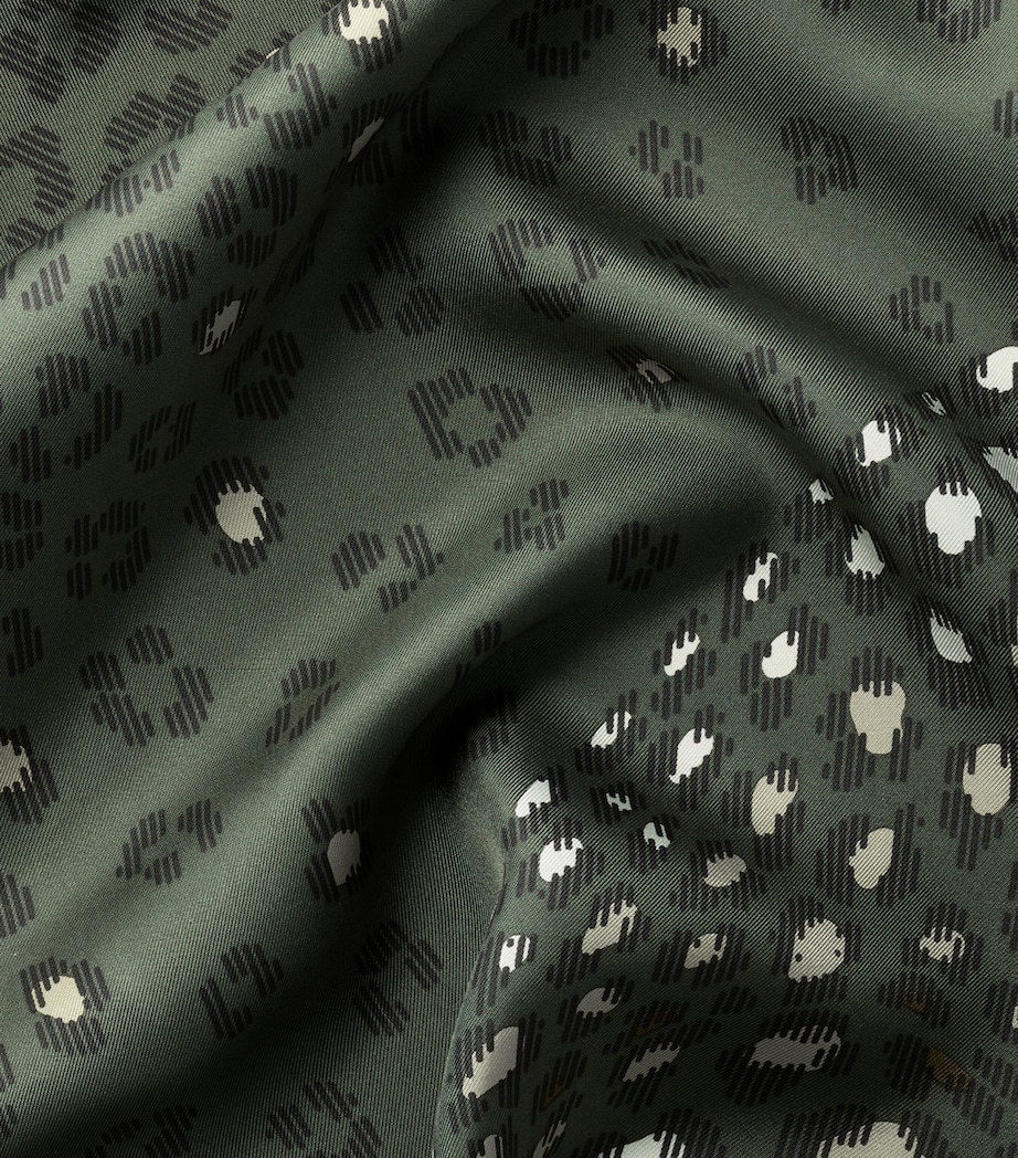 Silk Panthère Dots Scarf GREEN Image 4