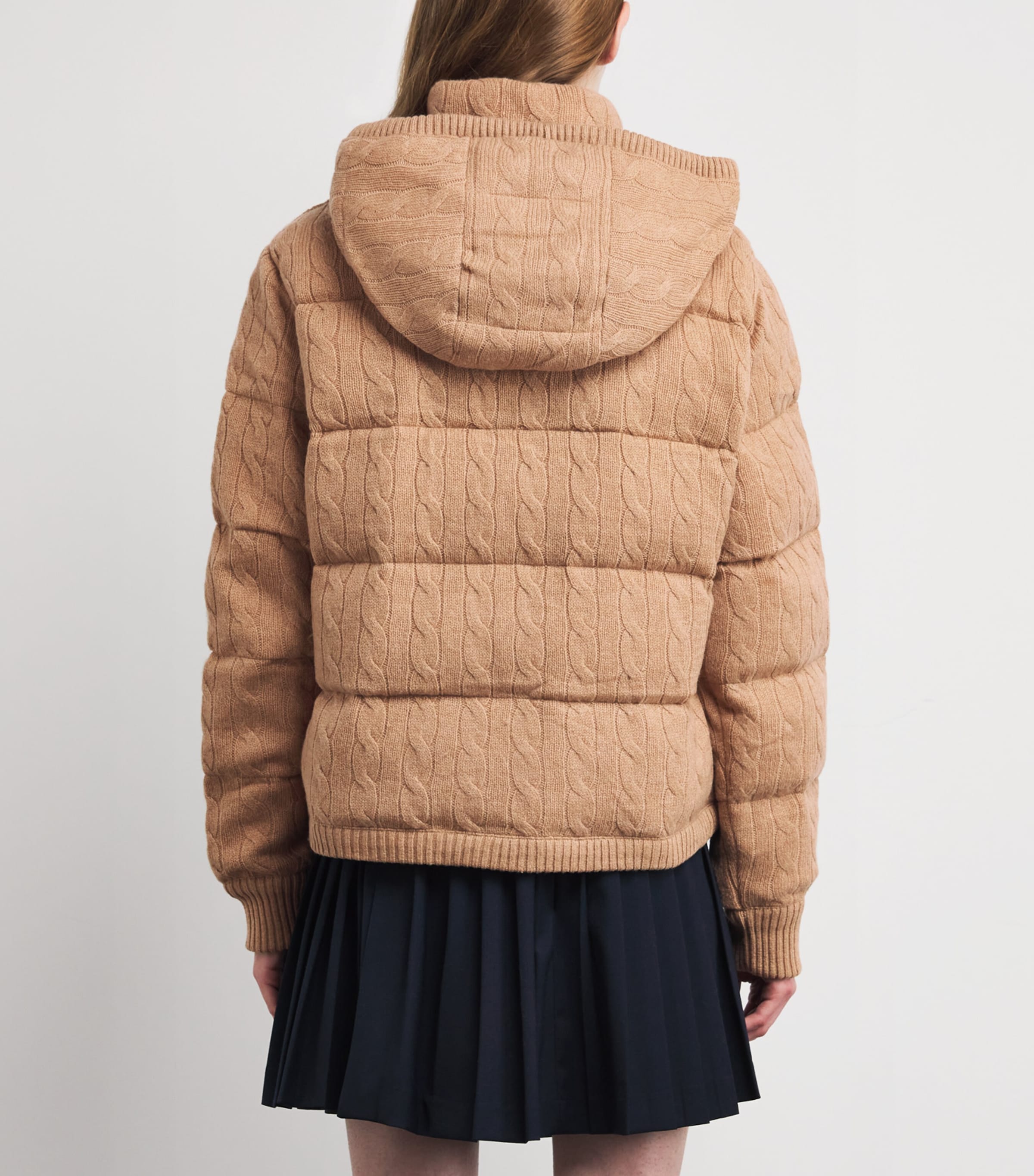 Wool-Cashmere Cable-Knit Puffer Jacket CLLCTN CML MLNGE NVY Image 4