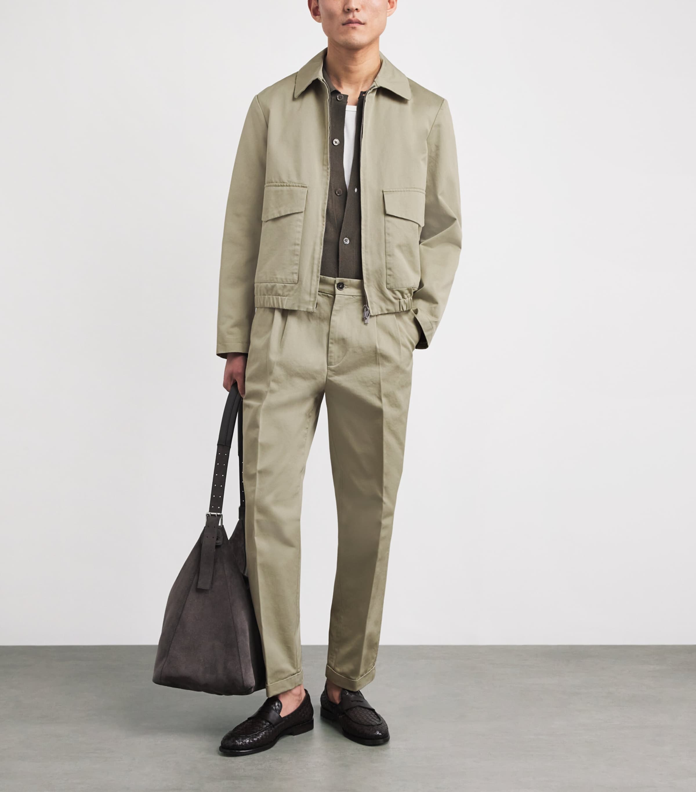 Barena Mens Cotton Gabardine Trousers Salvia Image 2