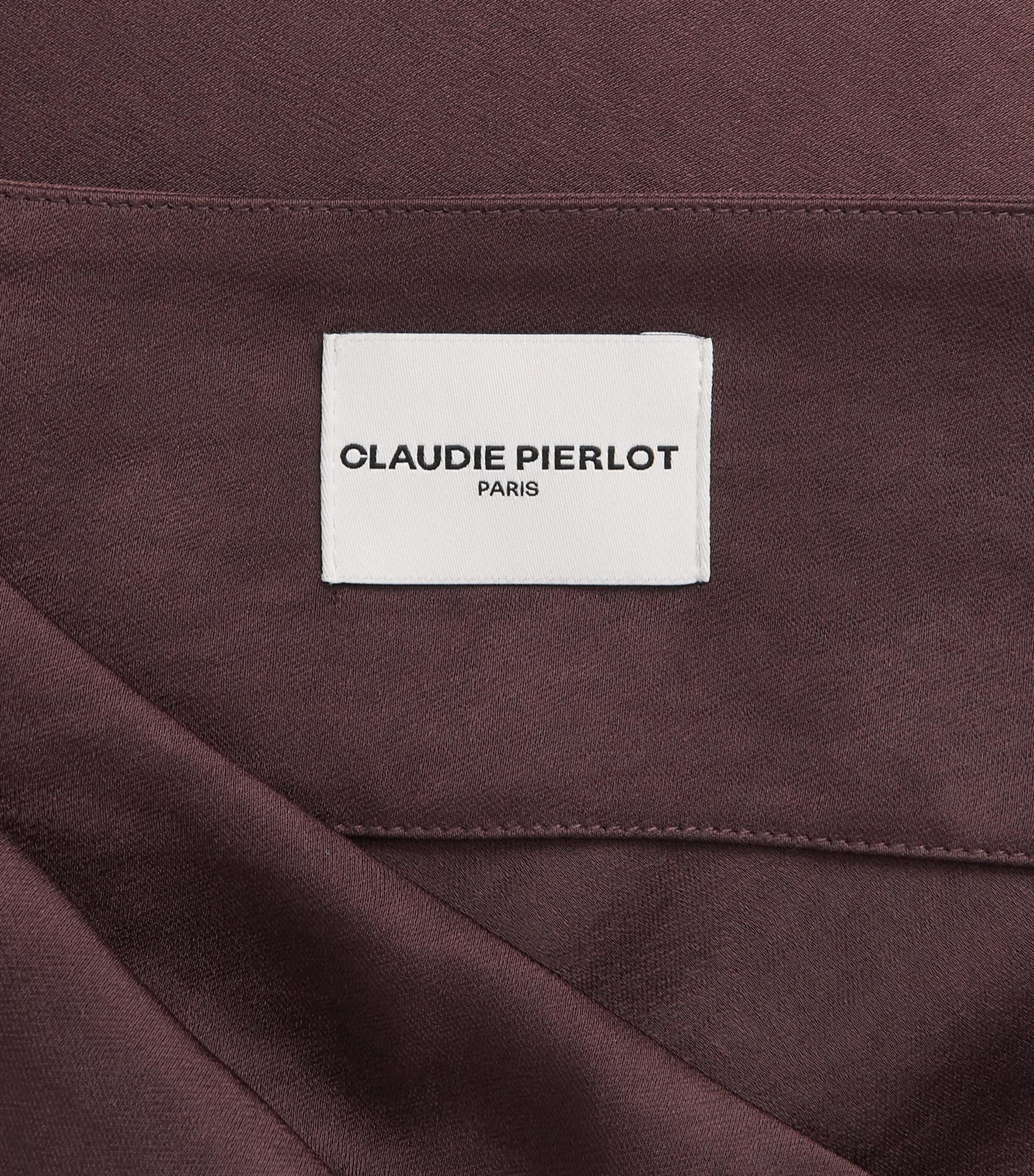 Satin Asymmetric Midi Dress AUBERGINE Image 5