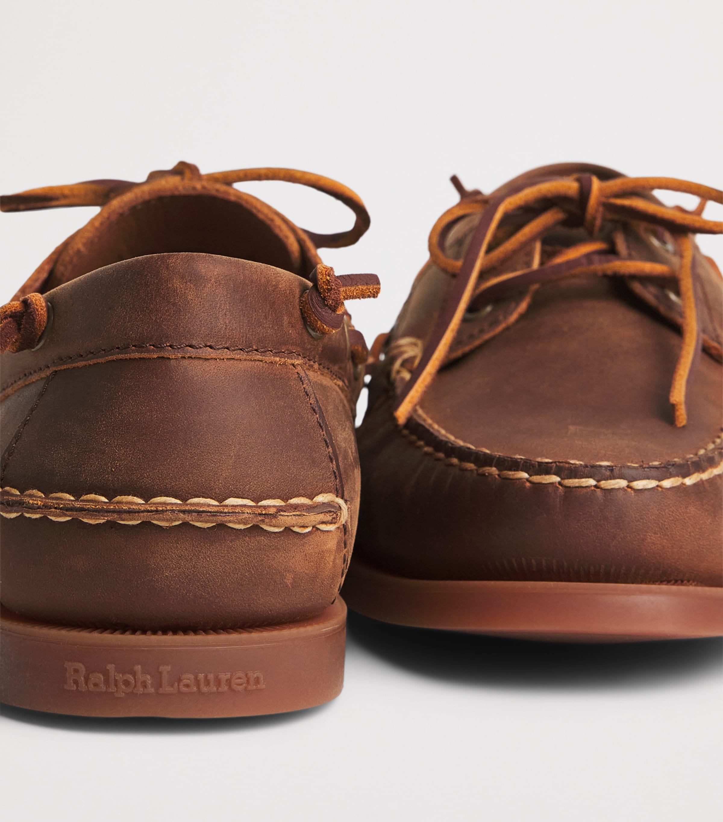 Polo Ralph Lauren Leather Merton Boat Shoes Deep Saddle Image 7
