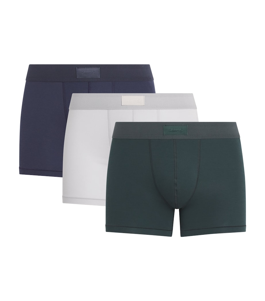 Stretch-Jersey Boxer Briefs (Pack of 3) BLUE BLACK MULTI Image 1