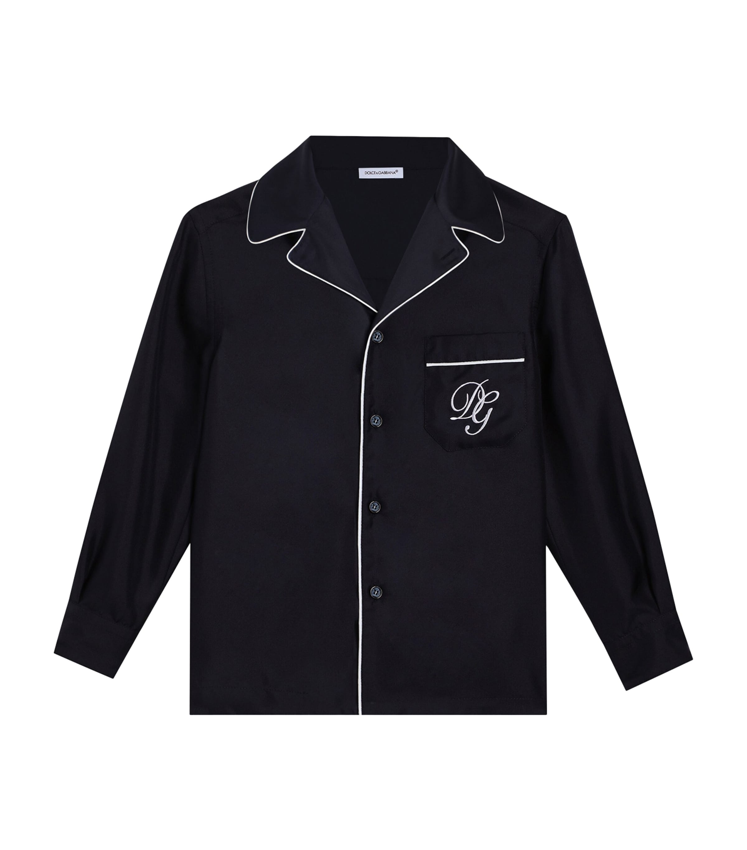Silk Pyjama Shirt (8-12+ Years) B0387-VERY DARK Image 1