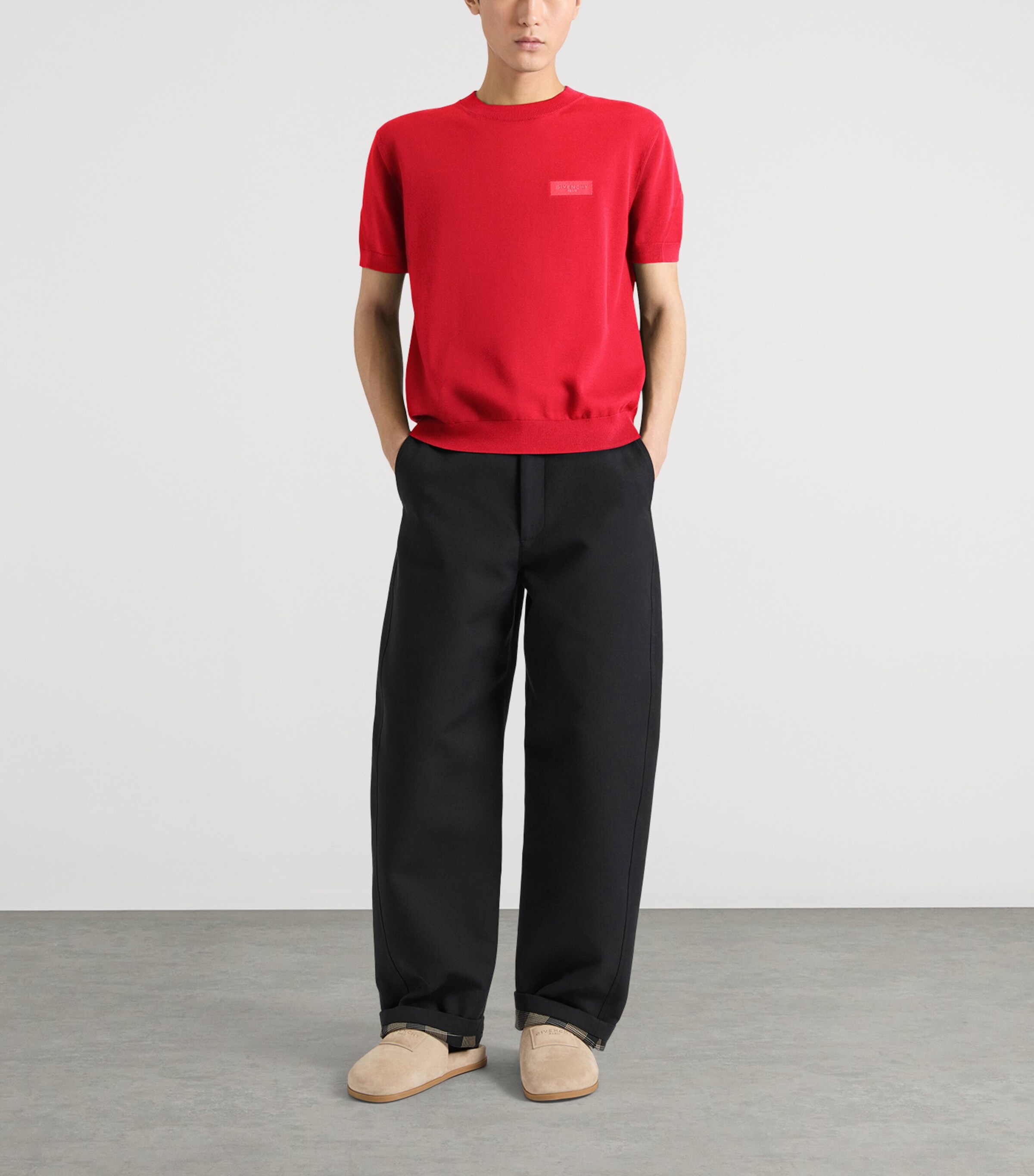 Givenchy Mens Cotton Logo-Tab T-Shirt Image 2