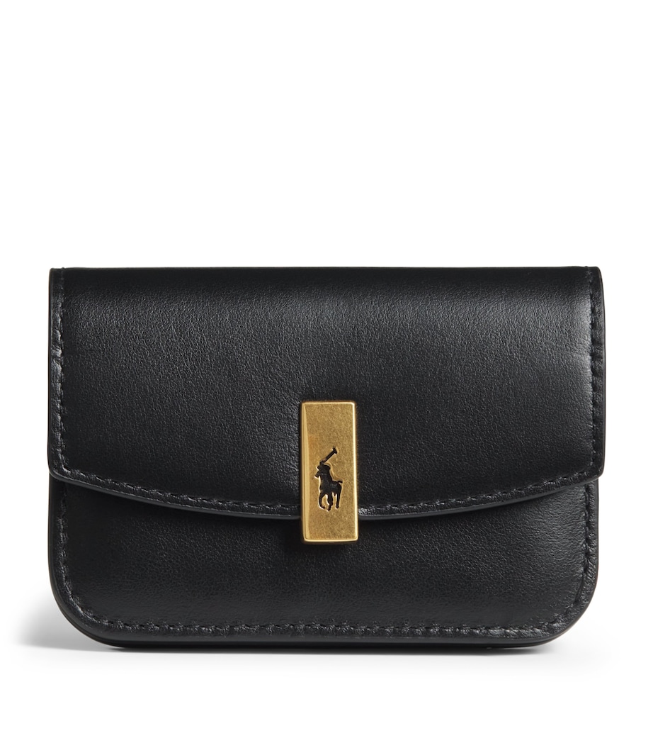Polo Ralph Lauren Leather Flap ID Card Holder Black Image 1