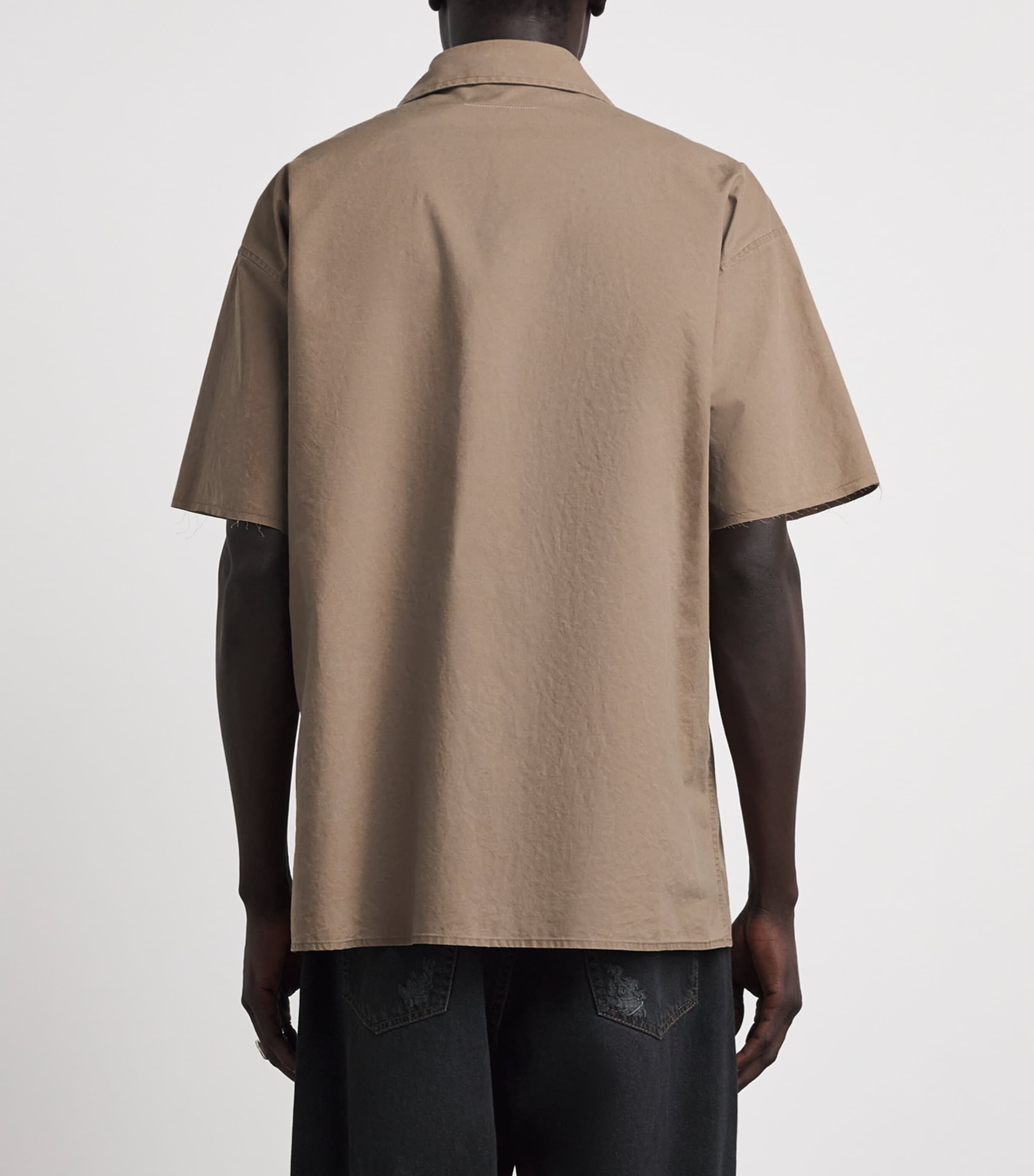 MM6 Maison Margiela Mens Cotton Short-Sleeve Shirt Caramel Image 5
