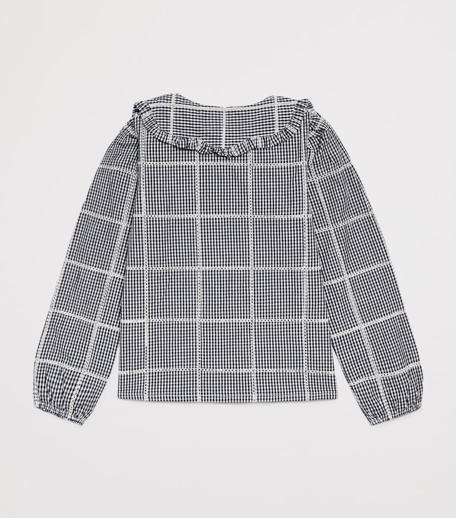 Tartine et Chocolat Cotton Check Broderie Anglaise Shirt (2-14 Years) Nacre Image 2