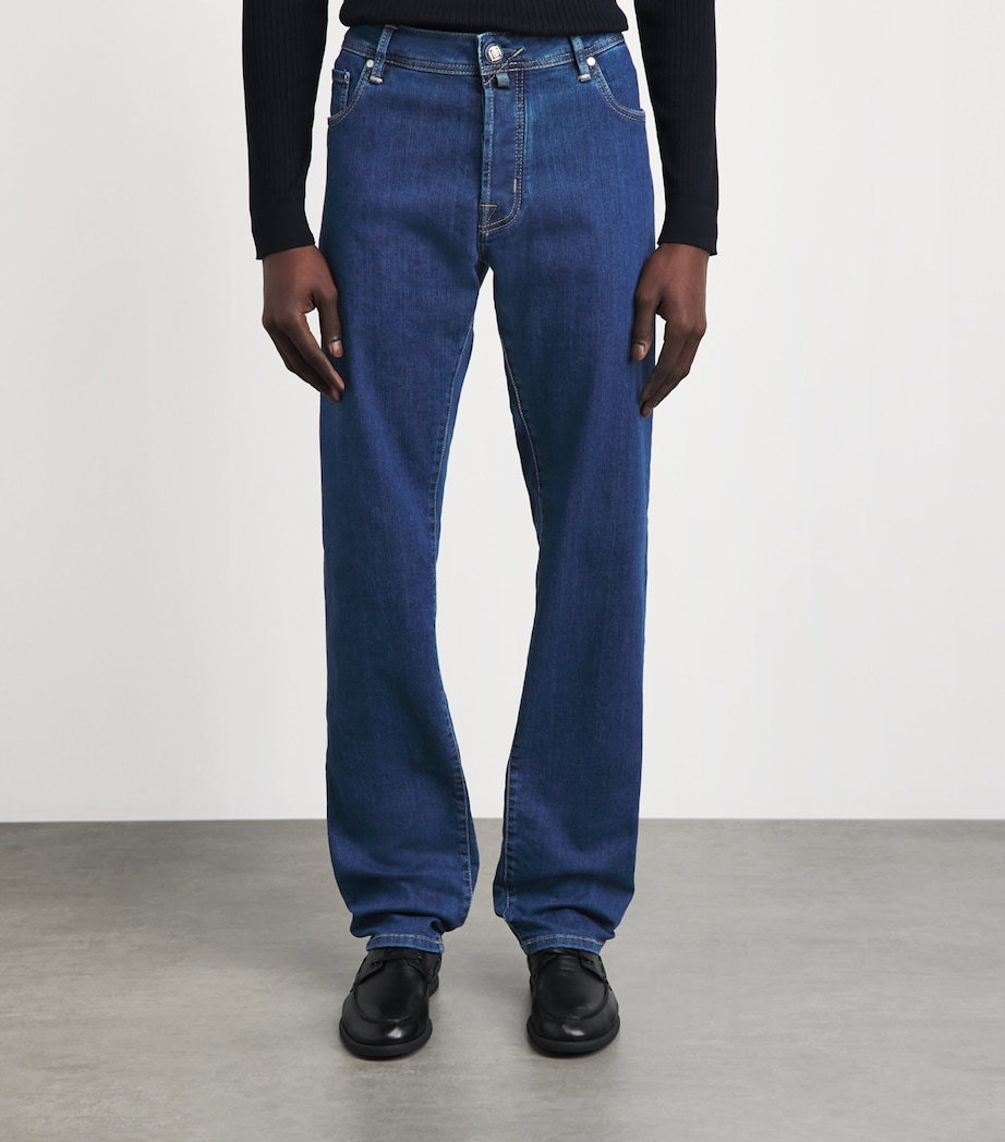 JACOB COHËN Mens Limited Edition Ostrich Leather-Patch Bard Slim Jeans Image 4