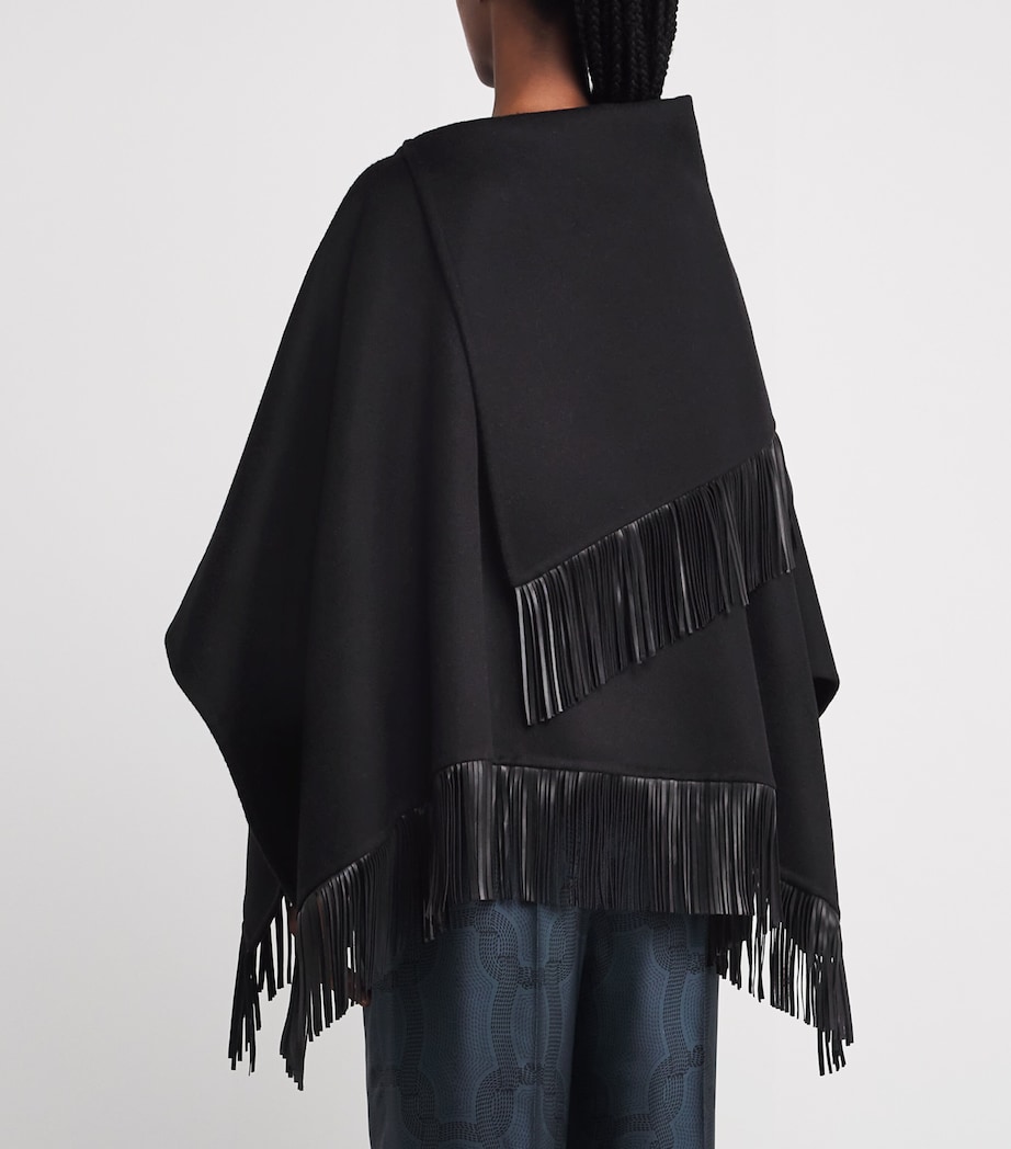 Wool-Alpaca-Cashmere Poncho K09 BLACK Image 4