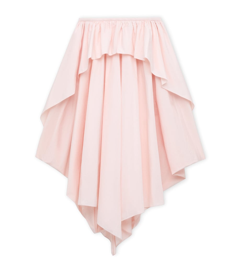 LOEWE Womens x Paula's Ibiza Cotton Draped Midi Skirt Light Pink Image 1