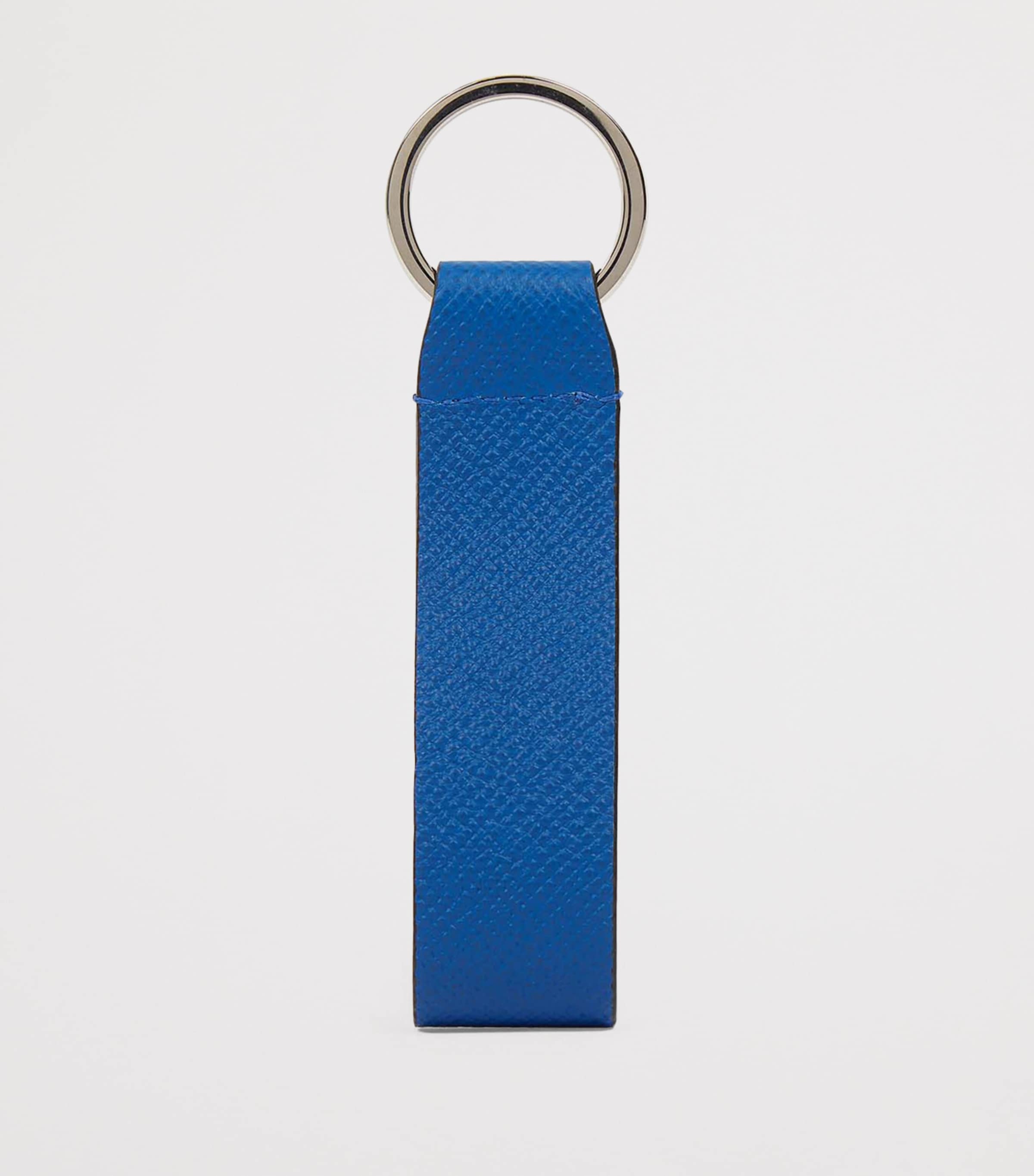 Smythson Panama Leather Keyring Cerulean Image 2