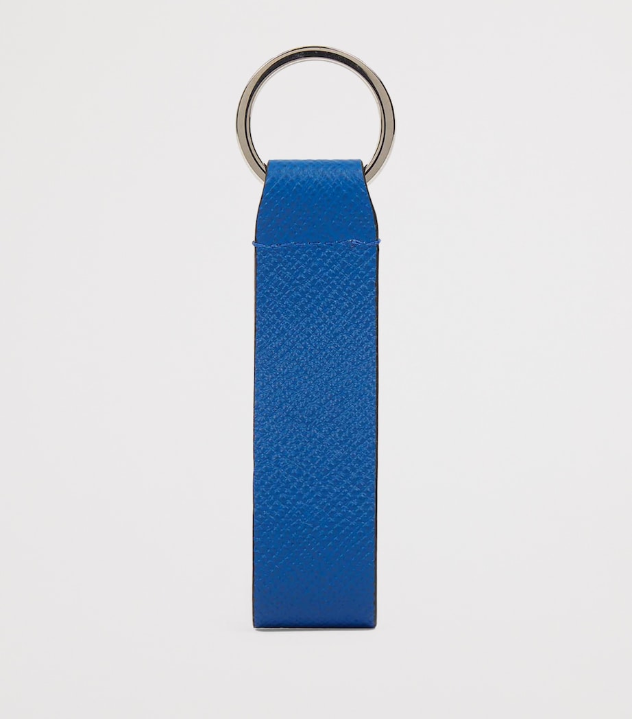 Smythson Panama Leather Keyring Cerulean Image 2
