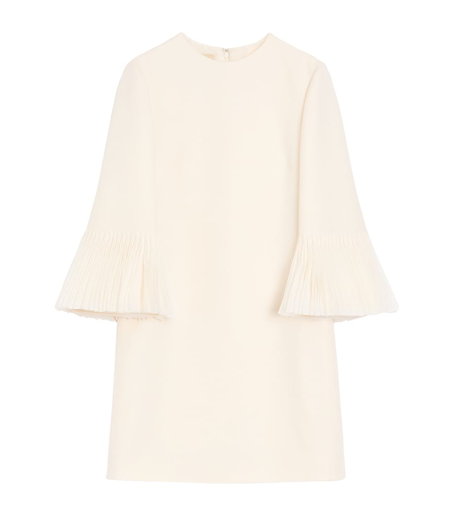 Valentino Womens Silk-Wool Ruffle Mini Dress Image 1