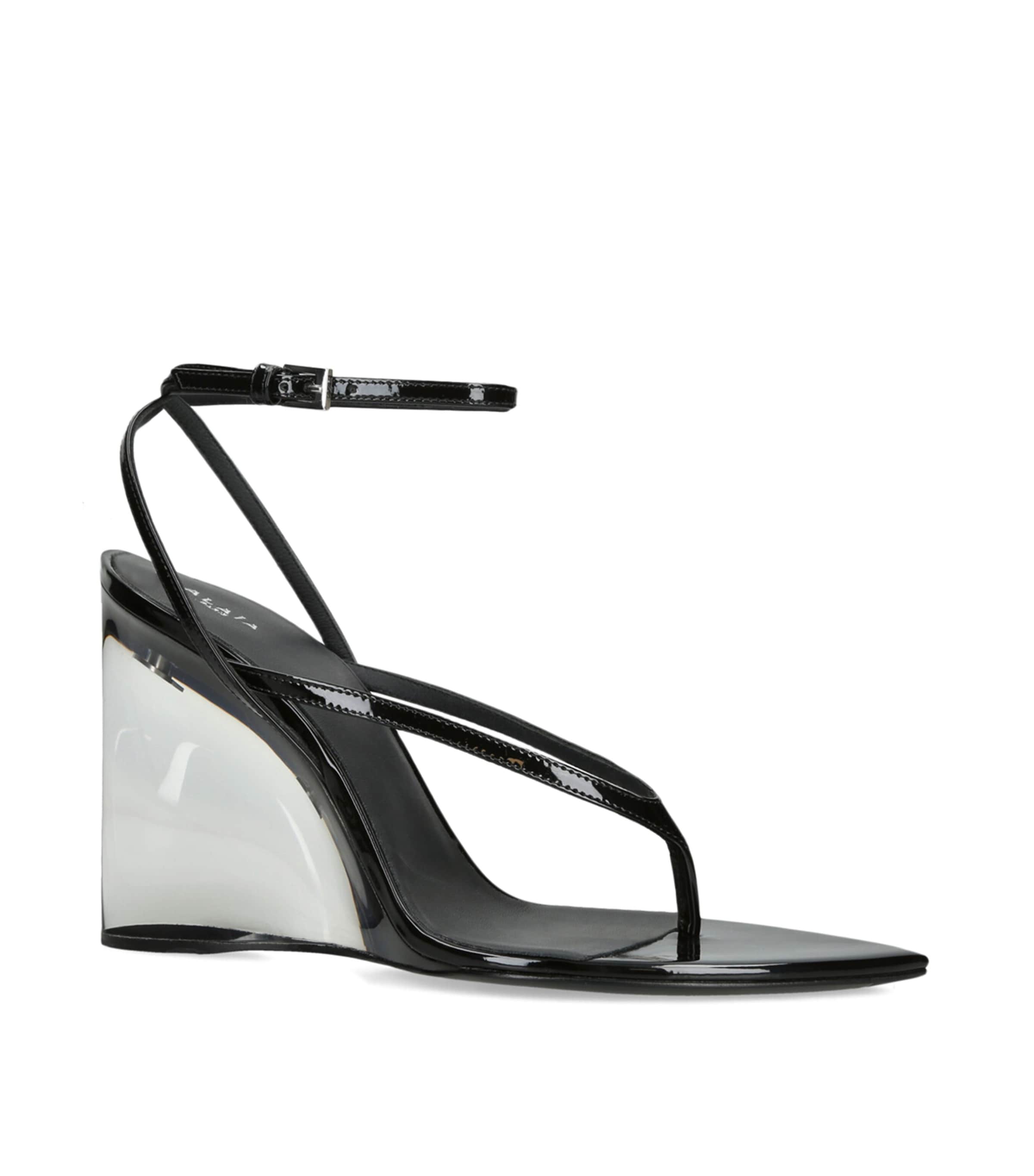 Alaïa Patent Leather Wedge Sandals 90 Black Image 3