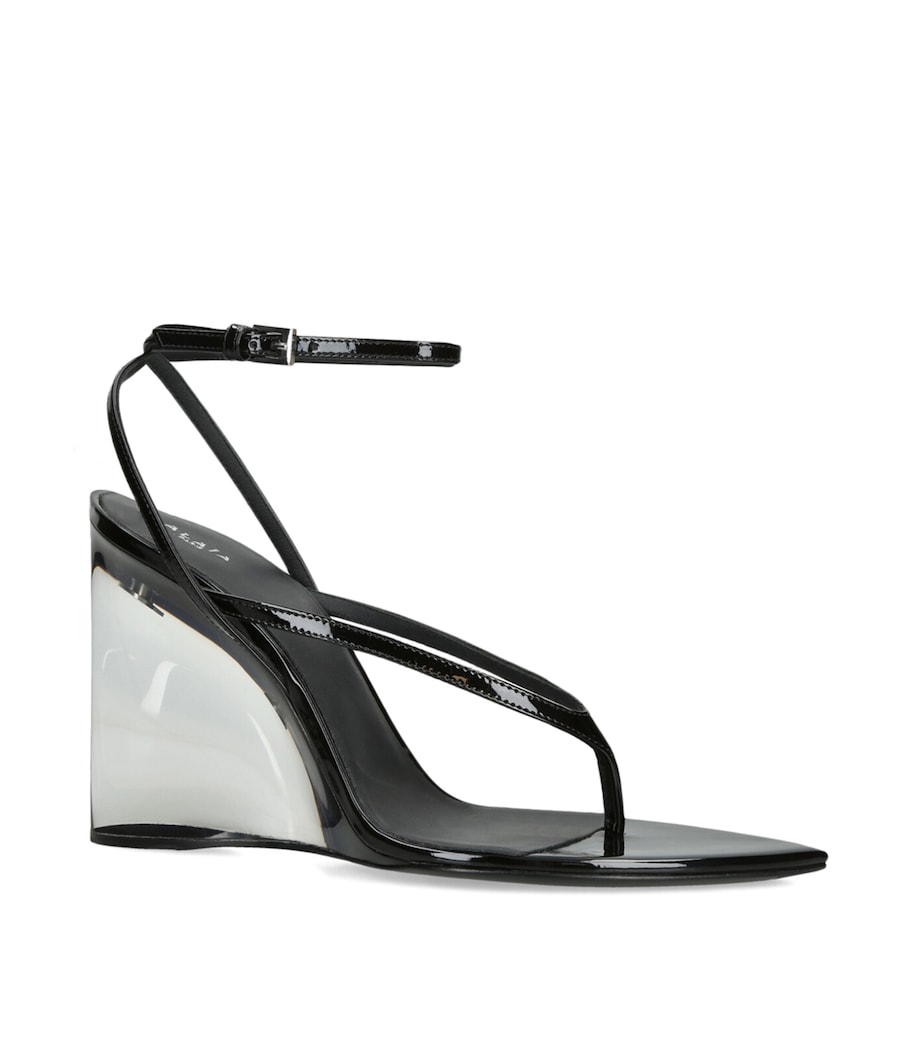 Alaïa Patent Leather Wedge Sandals 90 Black Image 3