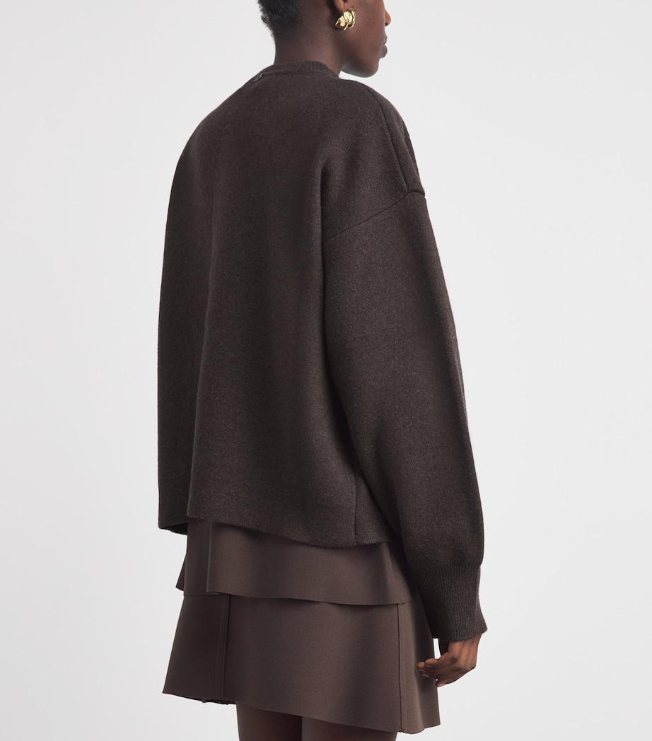 Birrot Womens Merino Wool Cardigan Brown Image 5