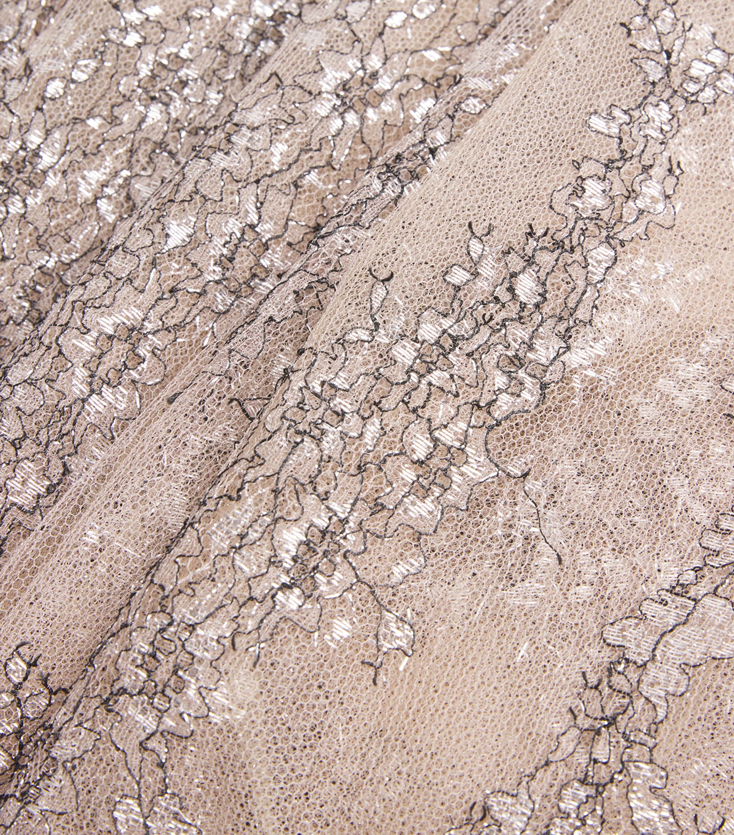 Embroidered Maxi Kaftan Robe NUDE/SILVER/BLACK Image 5