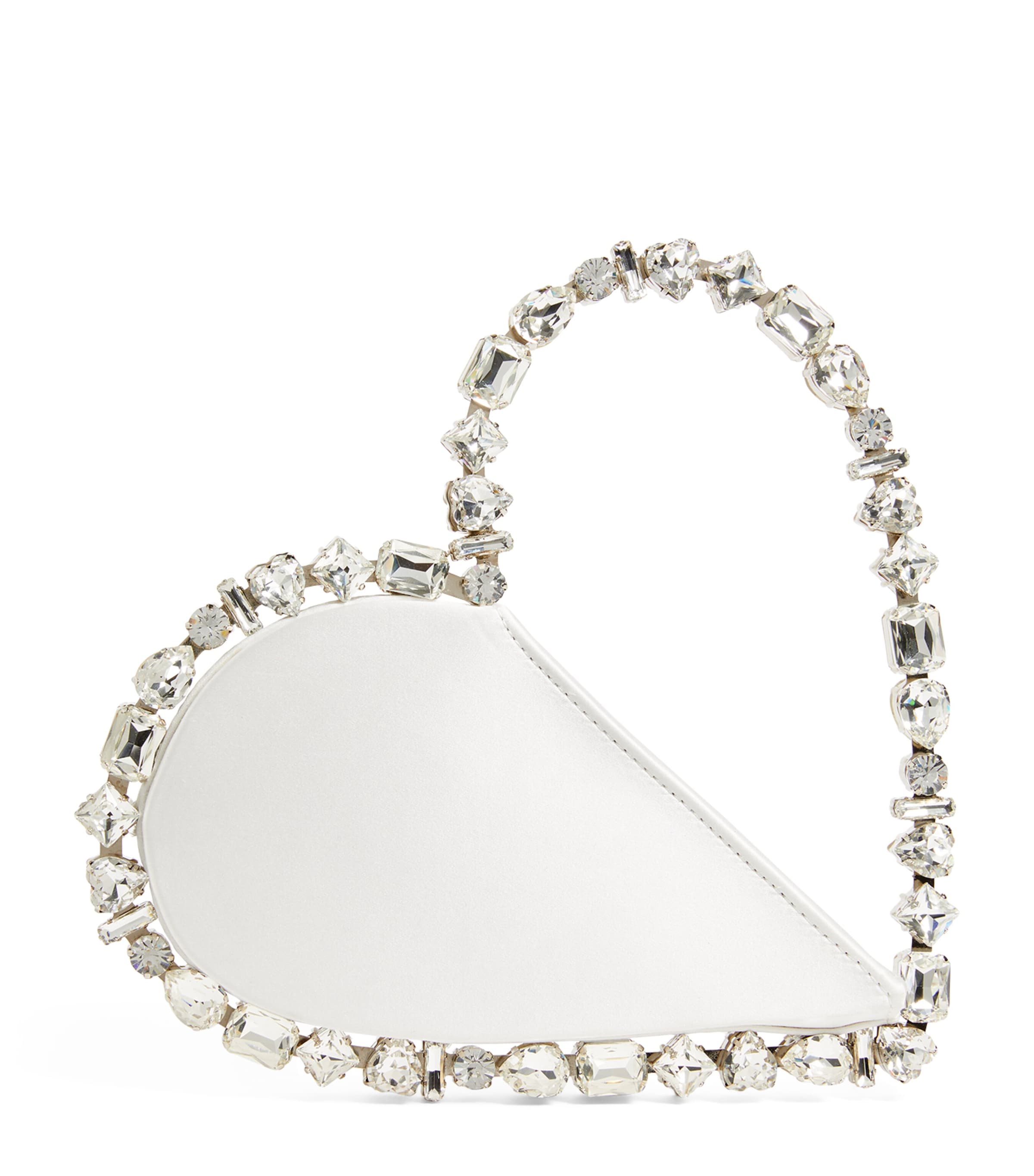 Shop L'alingi Embellished Taliya Love Clutch Bag In White