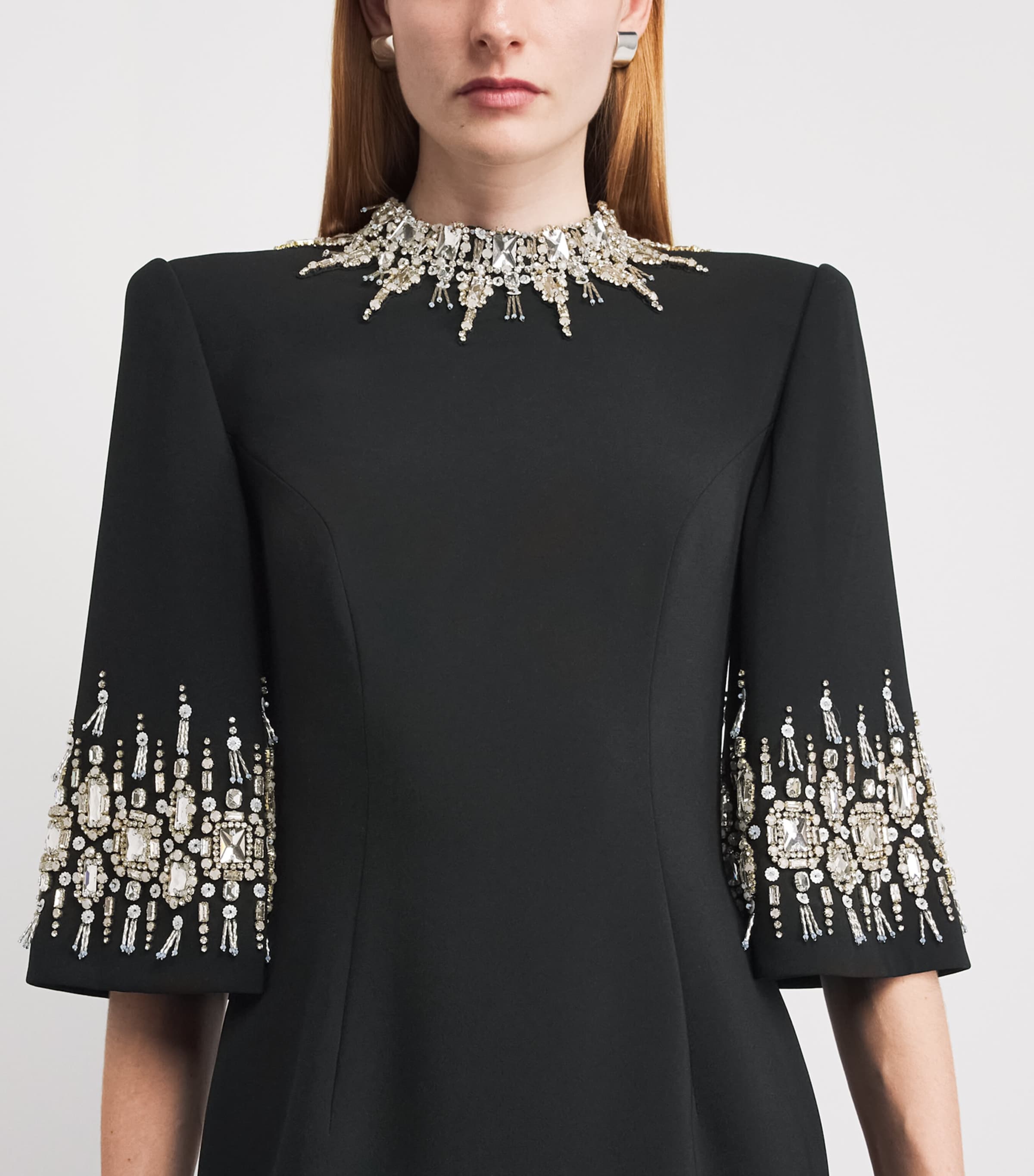 Jenny Packham Womens High-Neck Ilana Gown Liquorice Image 3