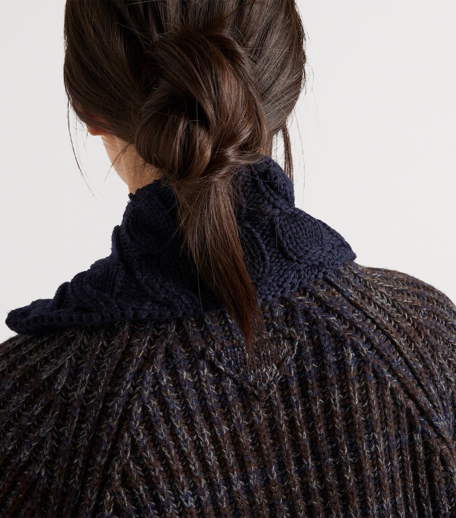 Wool-Cashmere Mouliné Cardigan F0NGU Image 4