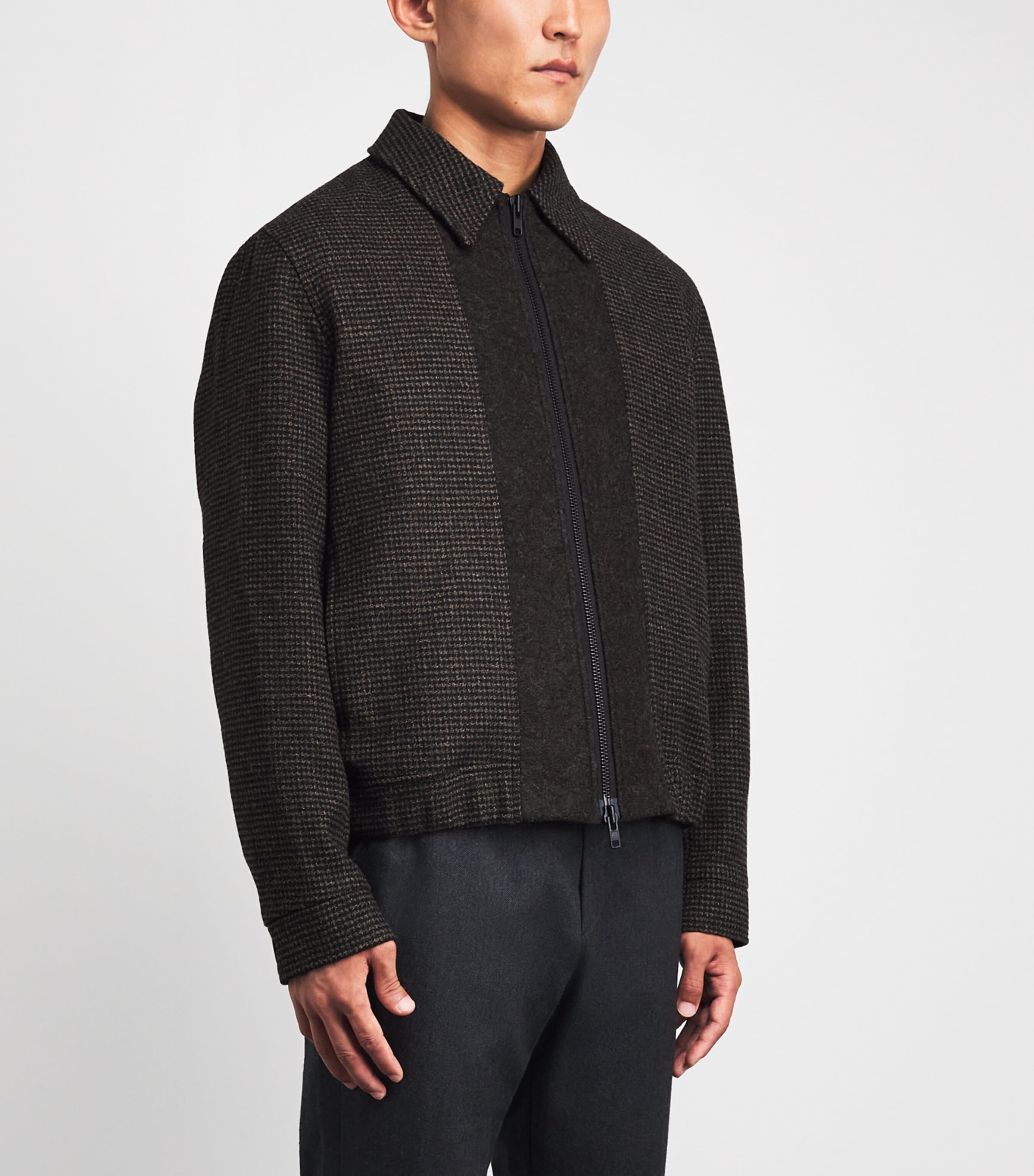 Oliver Spencer Mens Houndstooth Renbourne Jacket Brown Image 4