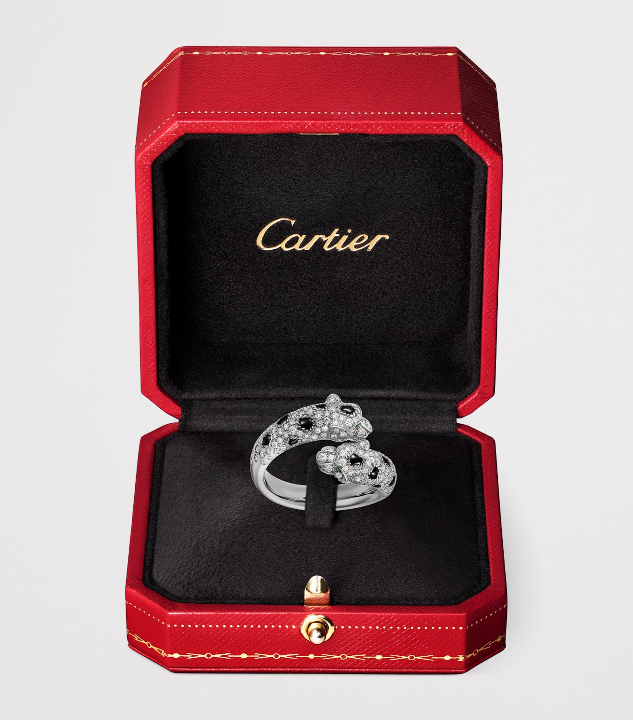 Cartier White Gold, Diamond, Emerald and Onyx Panthère de Cartier Ring White Gold Image 6