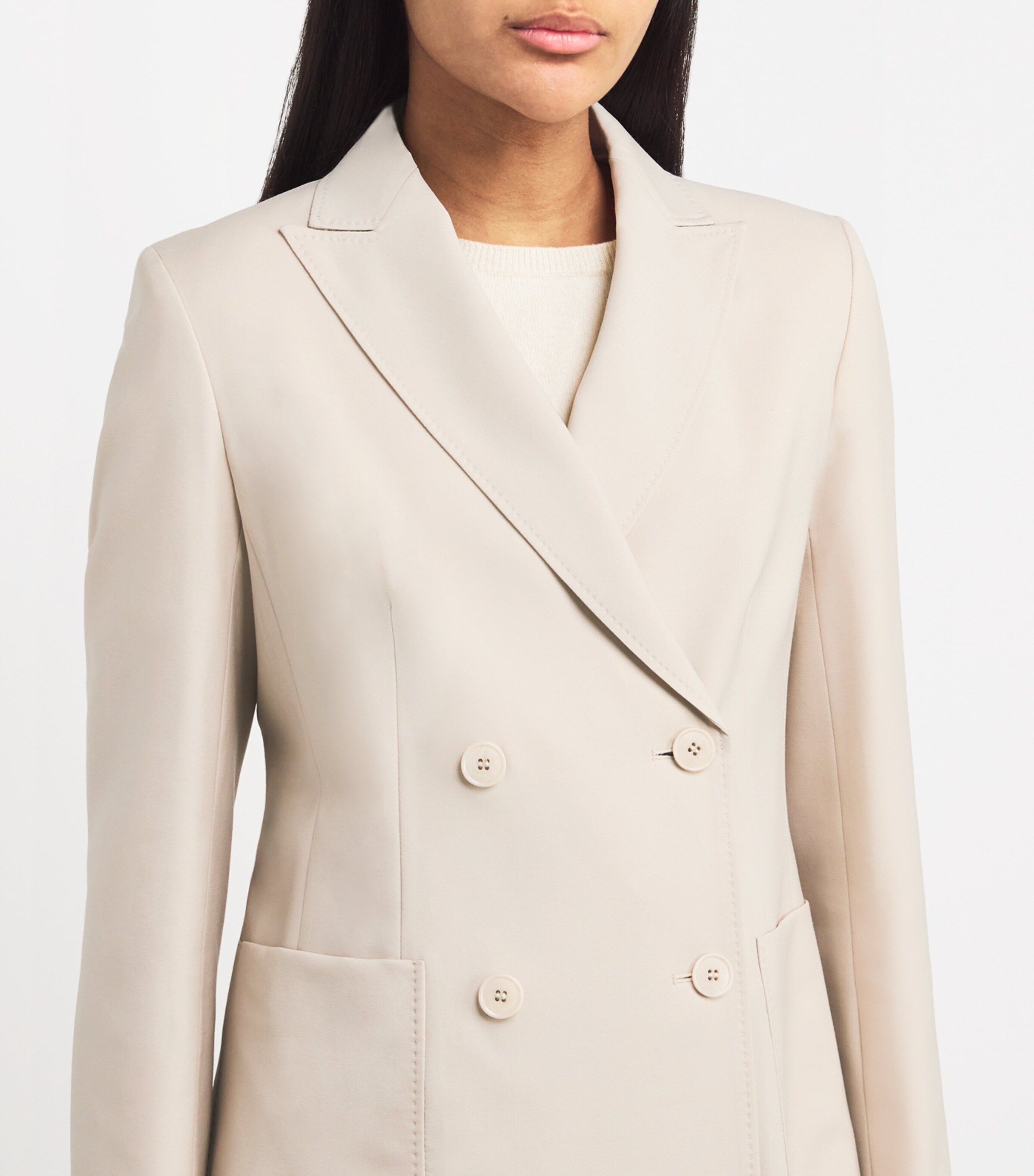 Virgin Wool Double-Breasted Blazer SAND Image 6