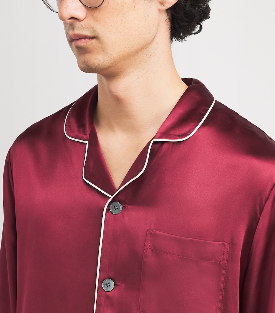 Silk Pyjama Set BURGUNDY Image 6