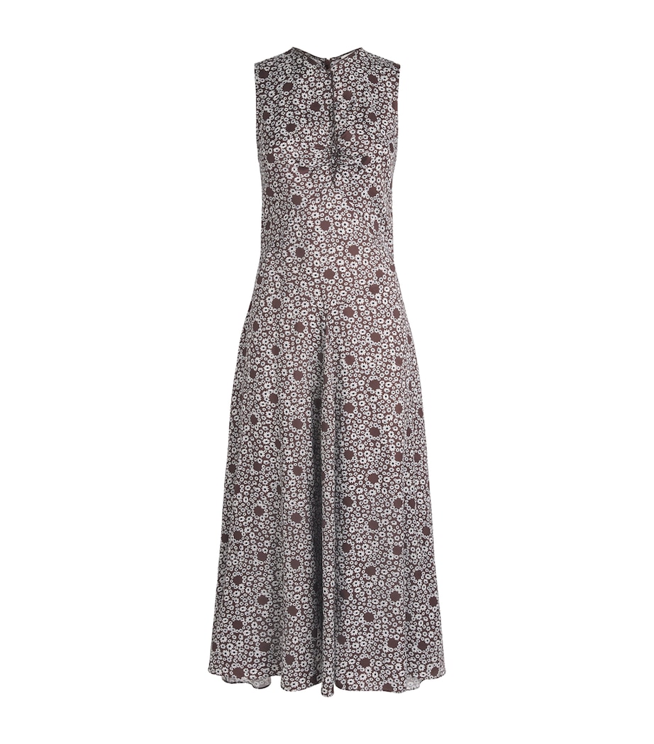 Sandro Paris Womens Printed Maxi Dress Brown Image 1