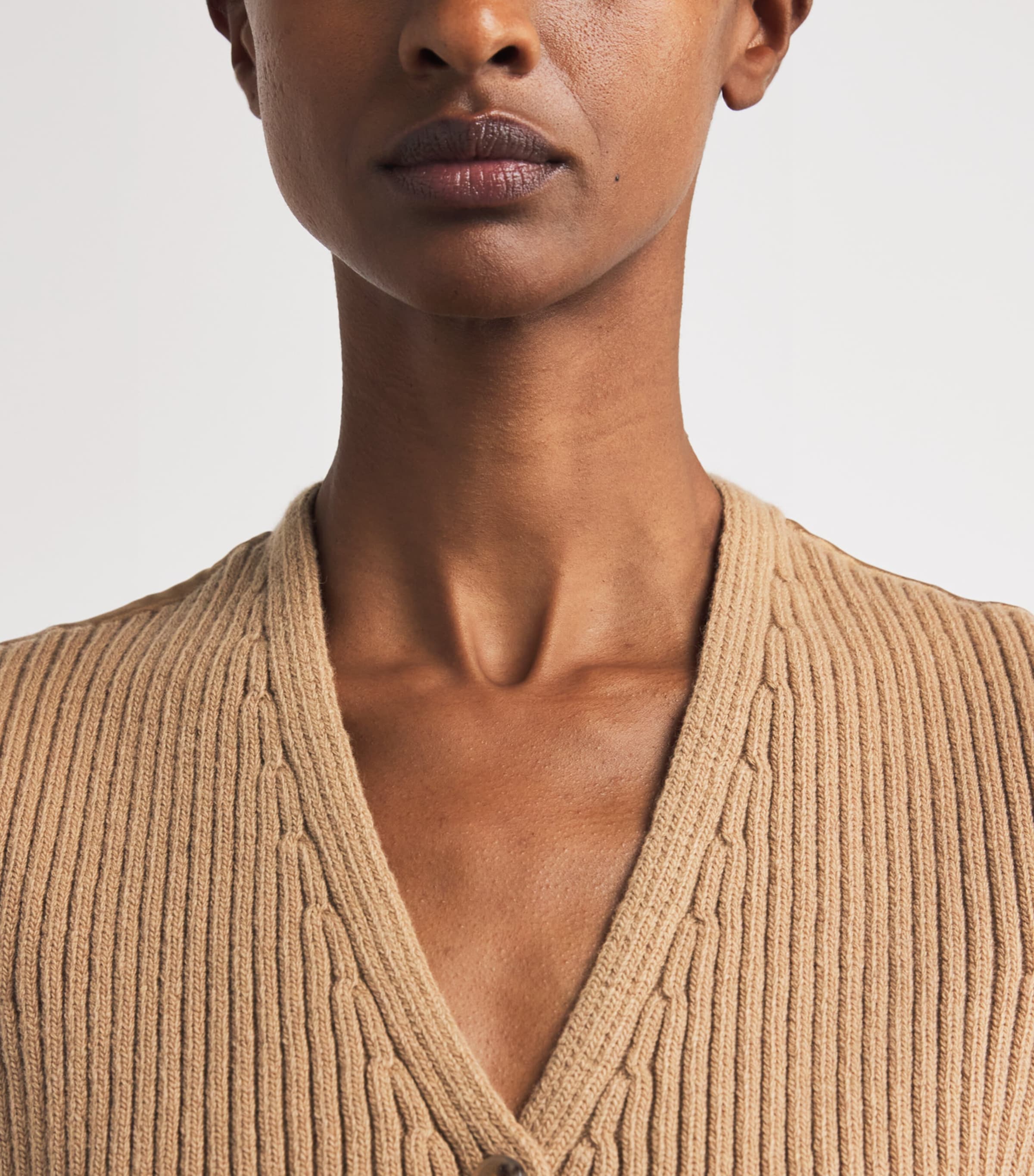 Wool-Cashmere-Blend Knitted Gilet CAMEL Image 6