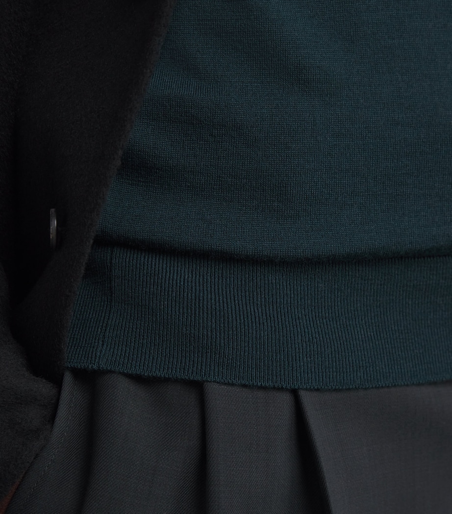 Merino Wool V-Neck Sweater RICHARDSON GREEN Image 6