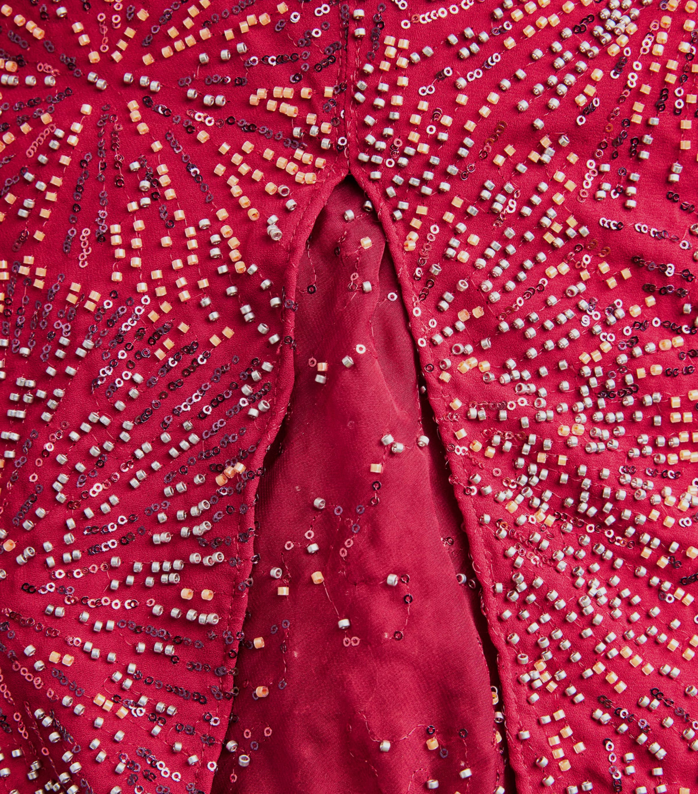 Embellished Maxi Skirt P614 RED WINE Image 5