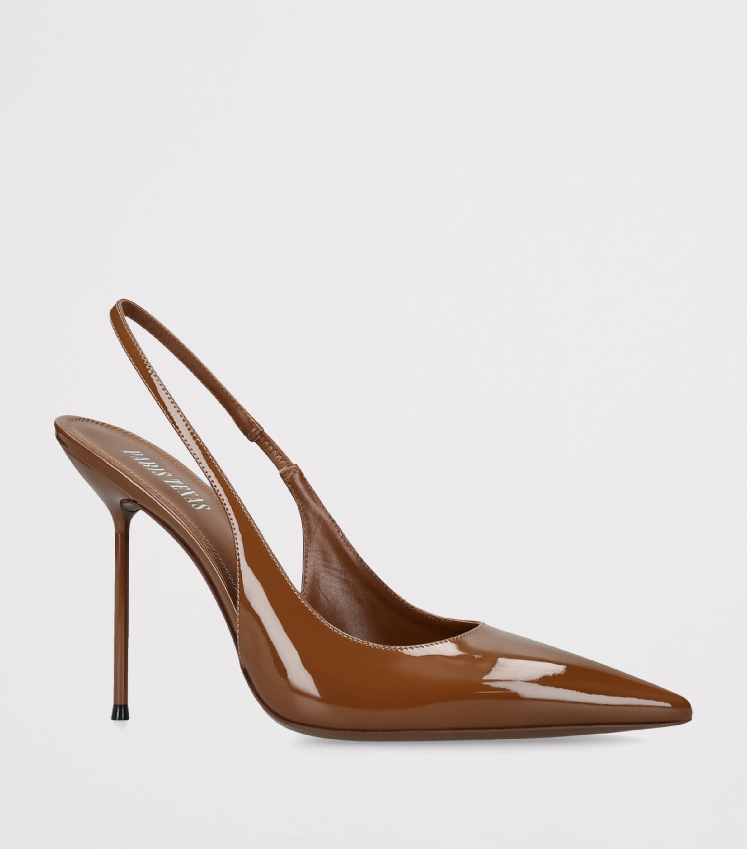 Paris Texas Patent Leather Lidia Slingback Pumps 105 Mid Brown Image 3