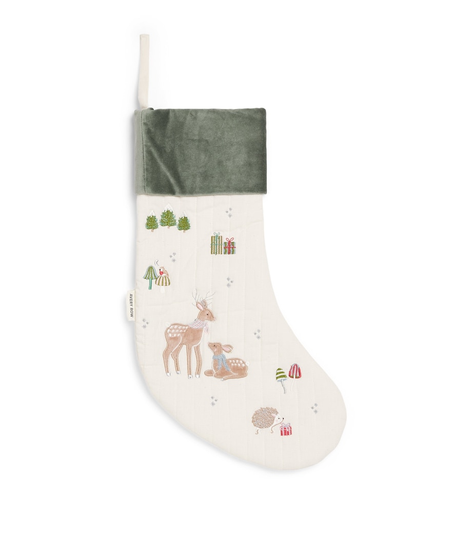 Avery Row Embroidered Christmas Stocking Rdereindeer Image 1