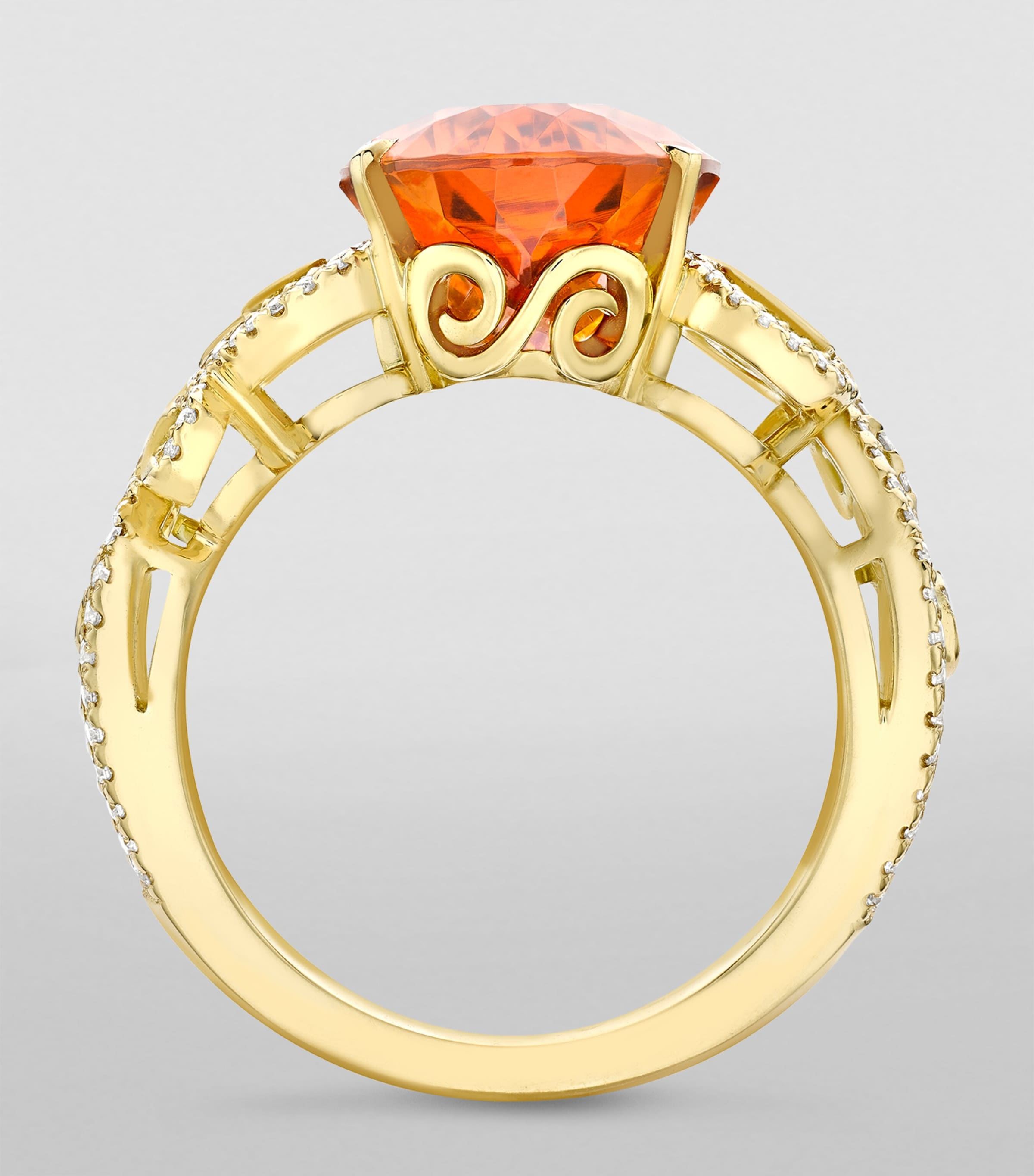 Yellow Gold, Diamond and Garnet A Family Journey Vienna Ring YELLOW GOLD Image 2