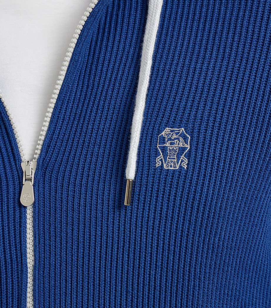 Brunello Cucinelli Mens Cotton Knitted Hoodie Image 6