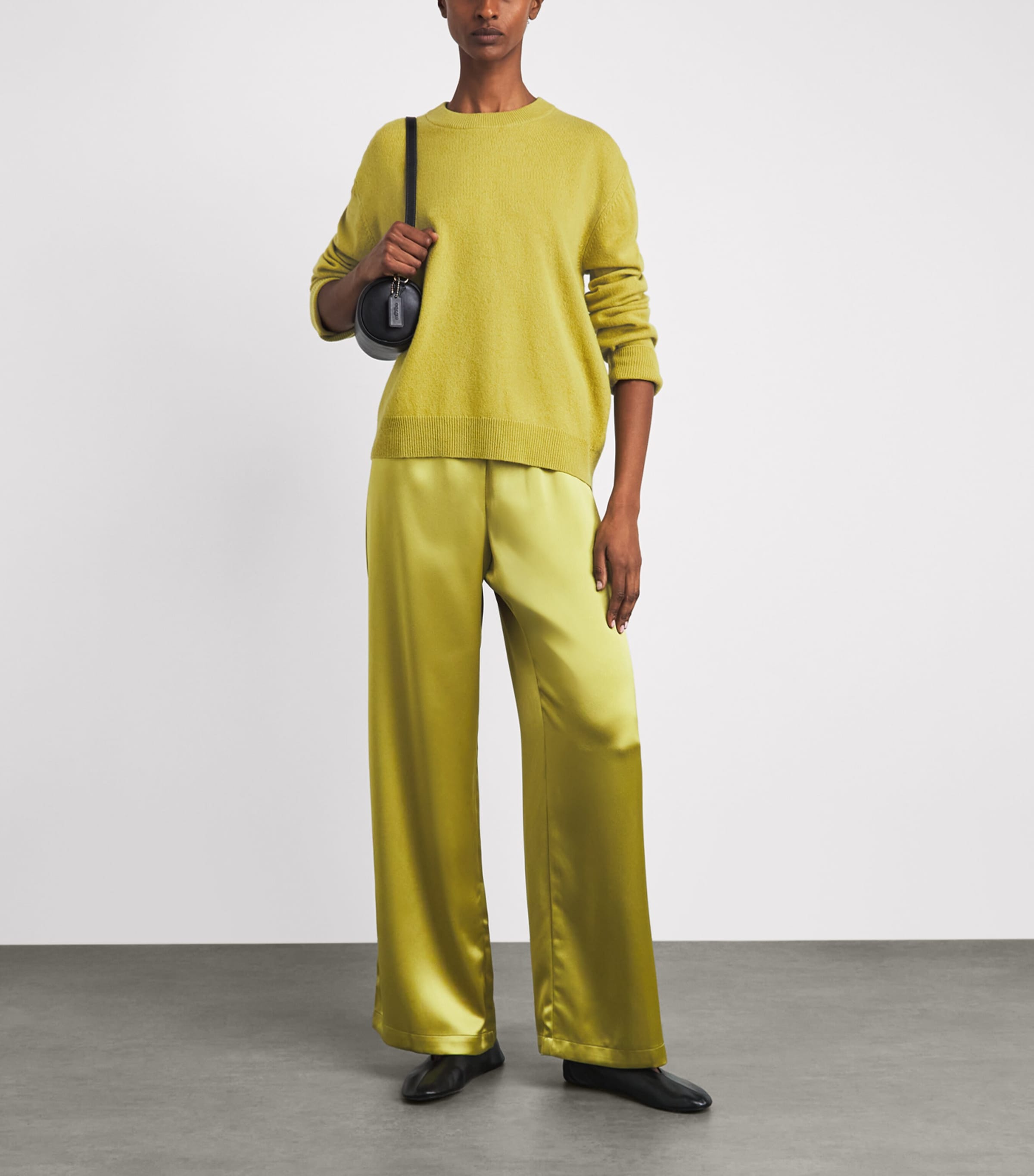 LESET Womens Wool Jesse Sweater Chartreuse Image 2