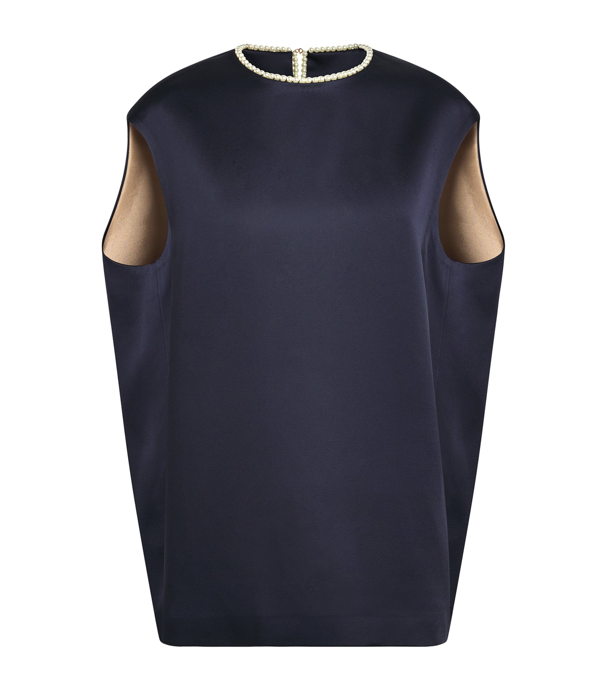 CARVEN PEARL-DETAIL SLEEVELESS TOP 