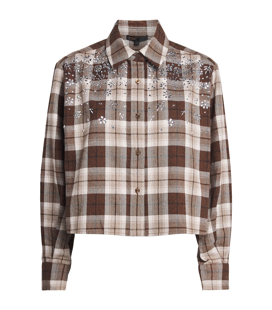 Check Rhinestone-Embellished Shirt BIG BROWN CHECK Image 1