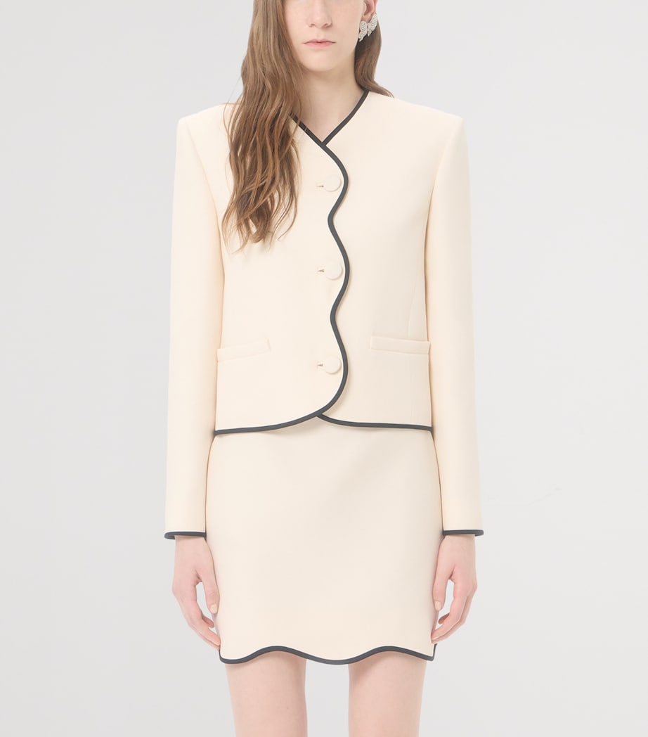 Valentino Womens Wool-Silk Crepe Jacket Image 3