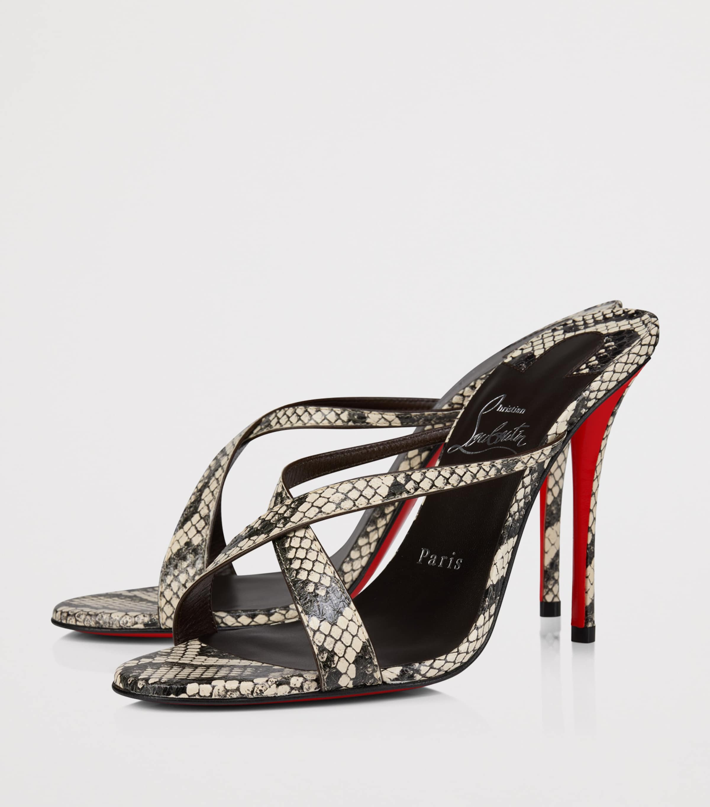 Christian Louboutin Mulazee Cross Elaphe Leather Mules 100 Image 2