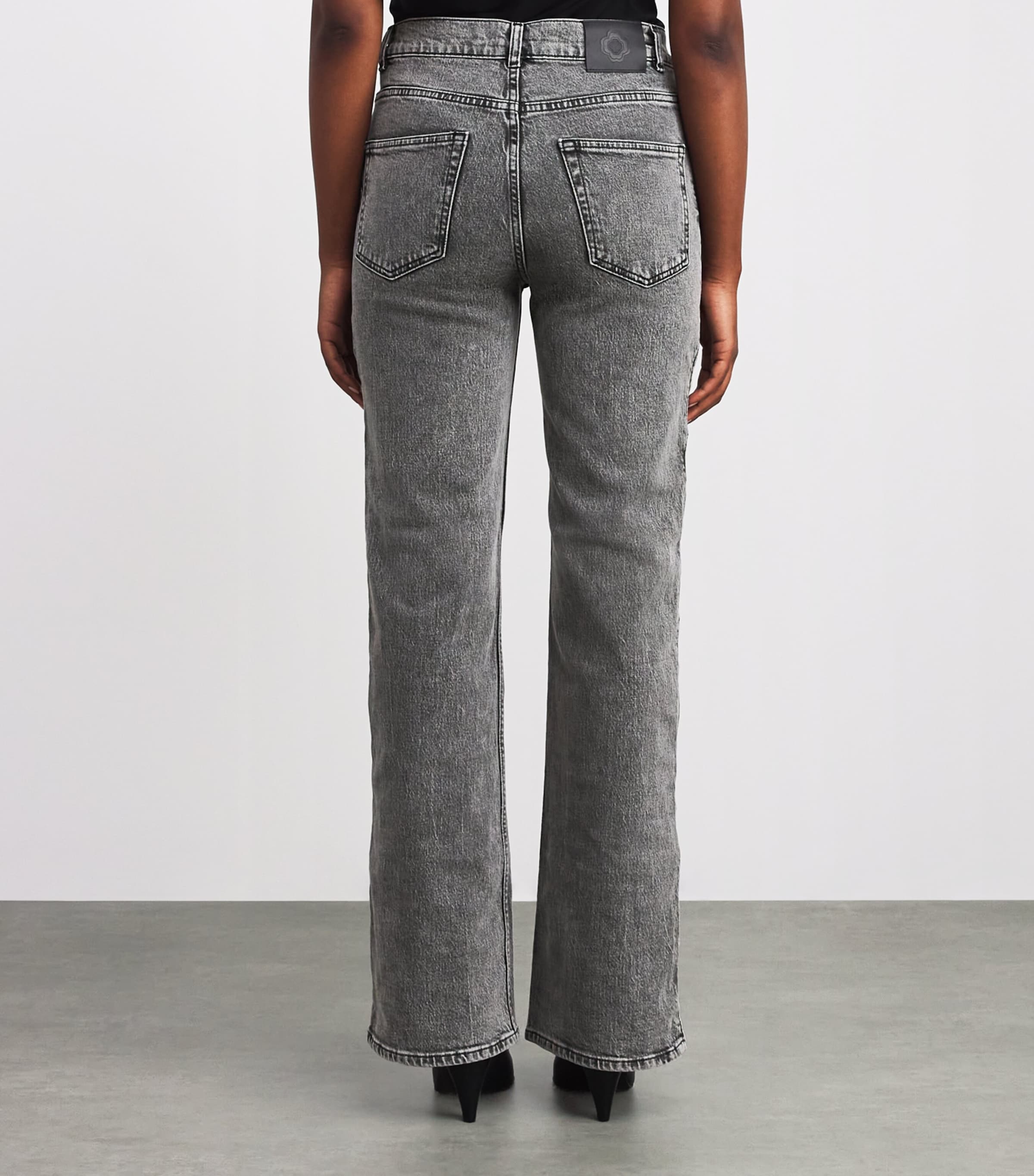 Embellished Straight Jeans GREY Image 4